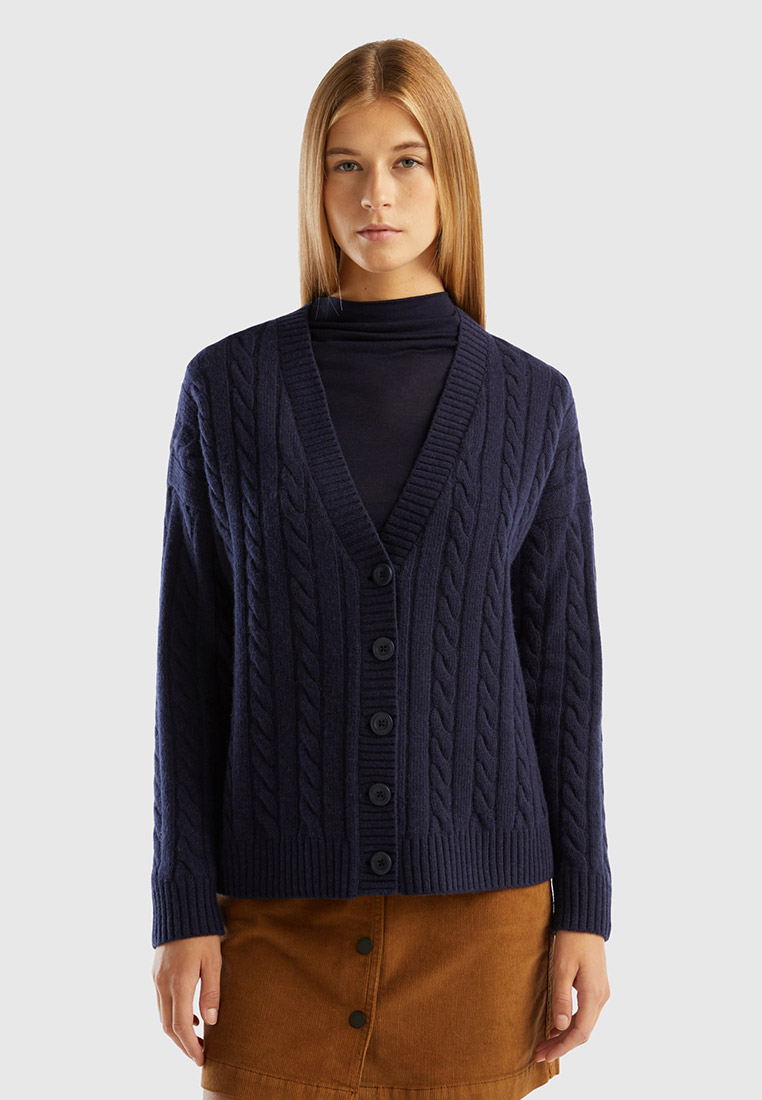 Кардиган United Colors of Benetton, цвет: синий, RTLADC288201 — купить ...