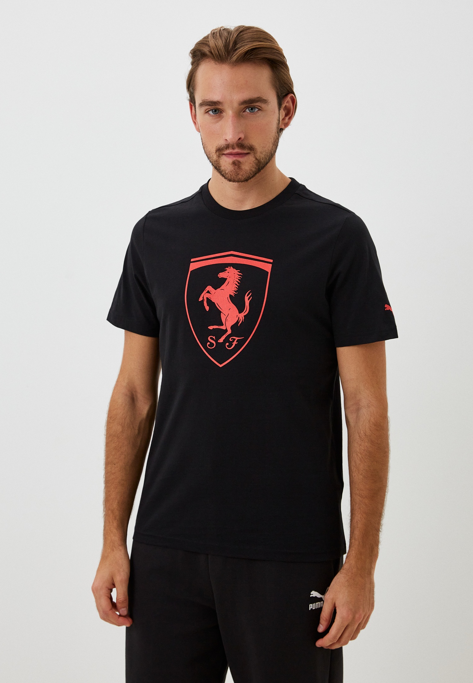 Футболка PUMA Ferrari Race tonal Big Shield Tee PUMA B, цвет: черный ...