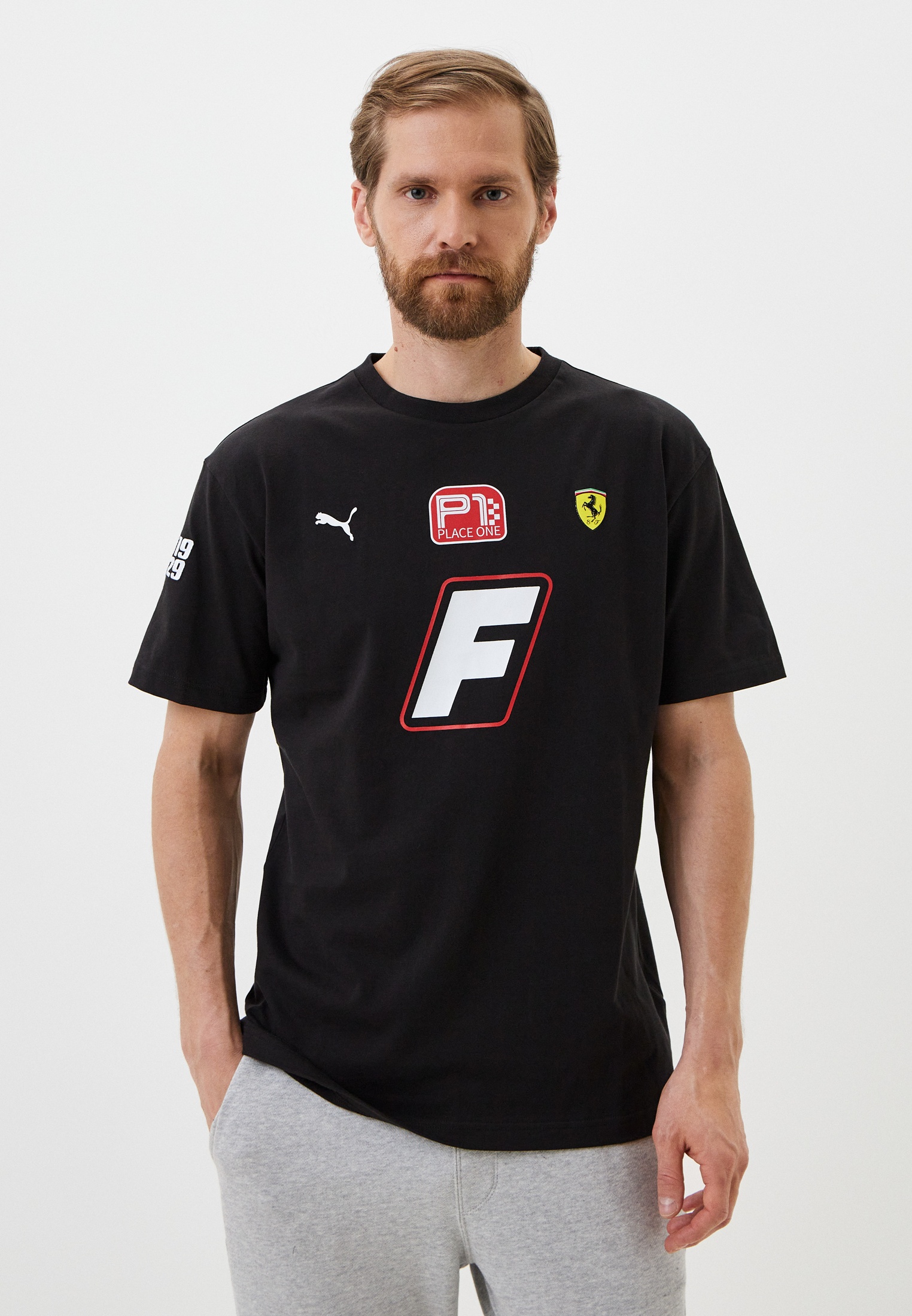 Футболка PUMA Ferrari Race Garage Crew Tee PUMA Black, цвет: черный ...