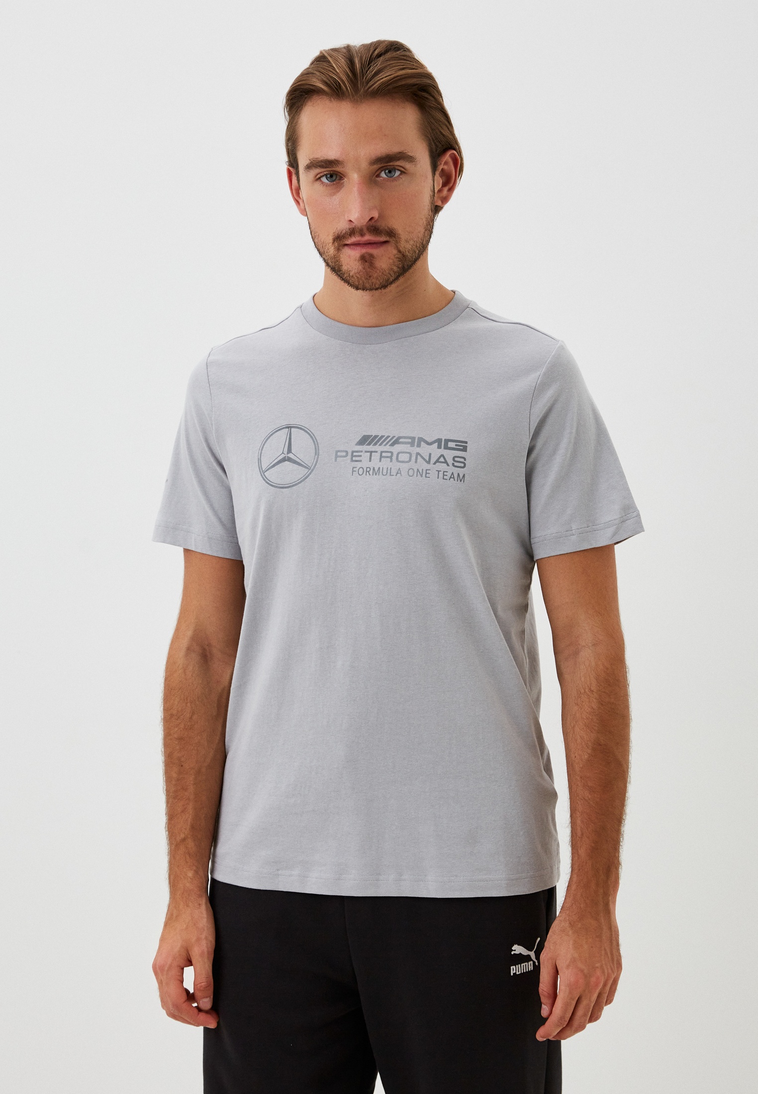 Футболка PUMA MAPF1 Logo Tee Mercedes Team Silver, цвет: серый ...