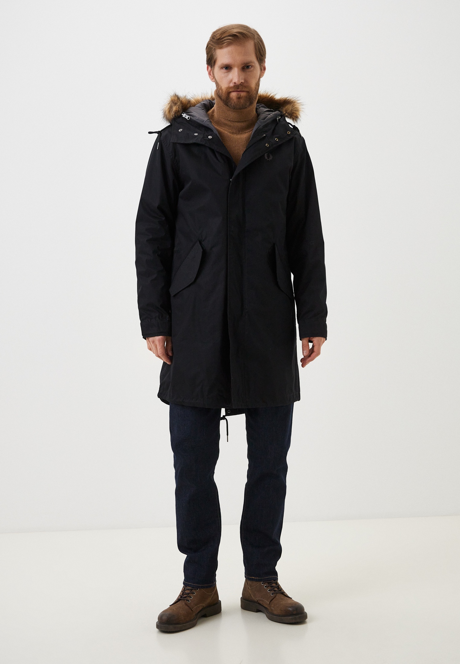 Fred perry black parka online
