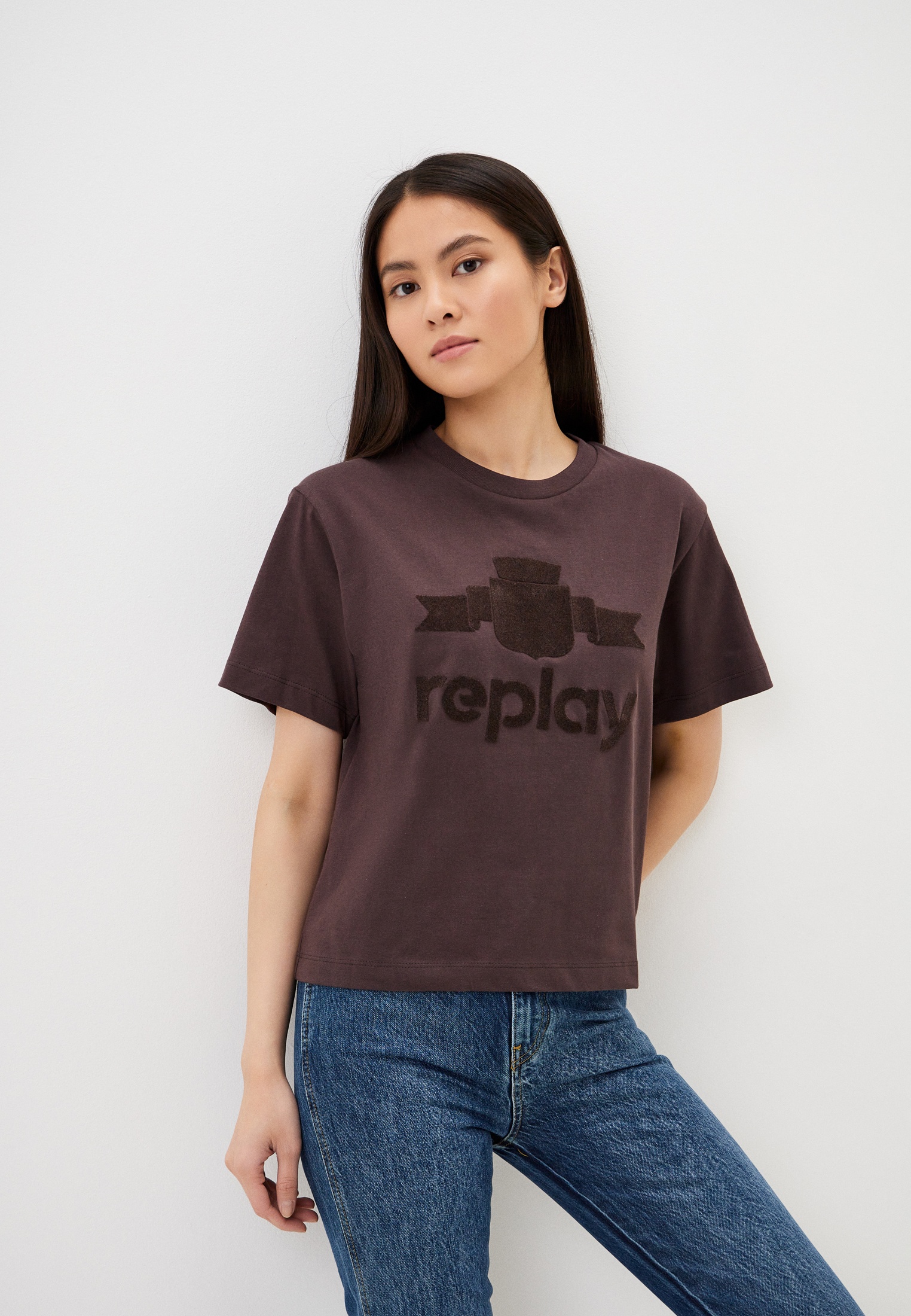 Футболка Replay, цвет: коричневый, RTLADC758501 — купить в интернет ...
