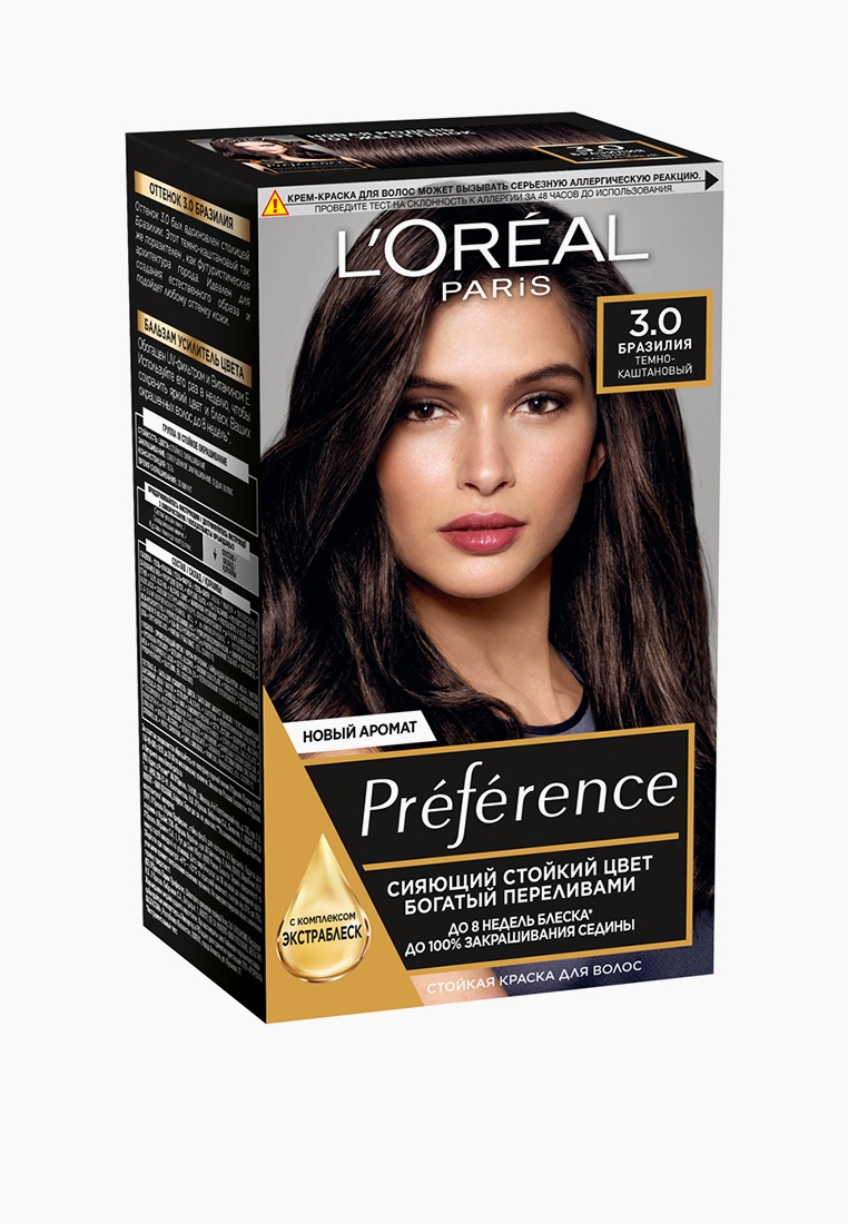 Краска для волос L'Oreal Paris "Preference", оттенок 3, Бразилия, цвет ...