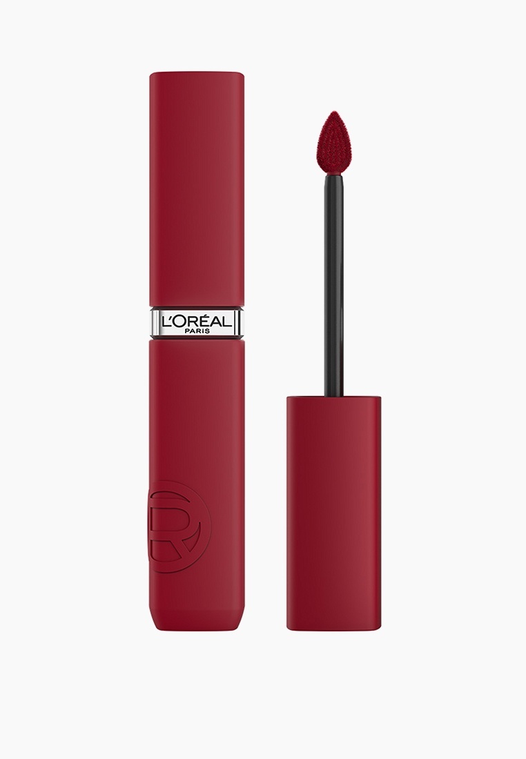 Помада жидкая L'Oreal Paris с пудровым матовым финишем, цвет: бордовый ...