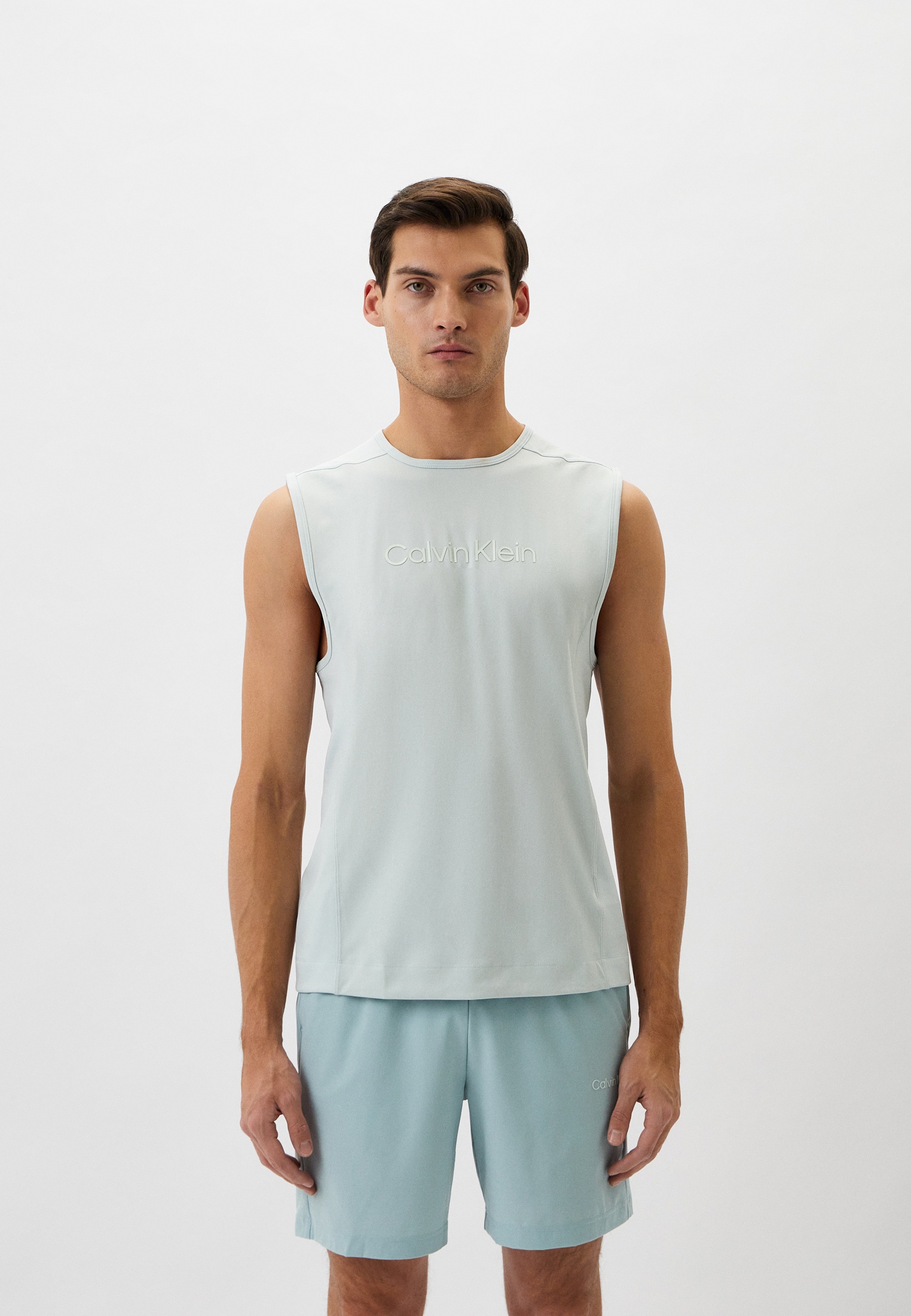 Майка спортивная Calvin Klein ESSENTIALS WO - TANK, цвет: голубой ...