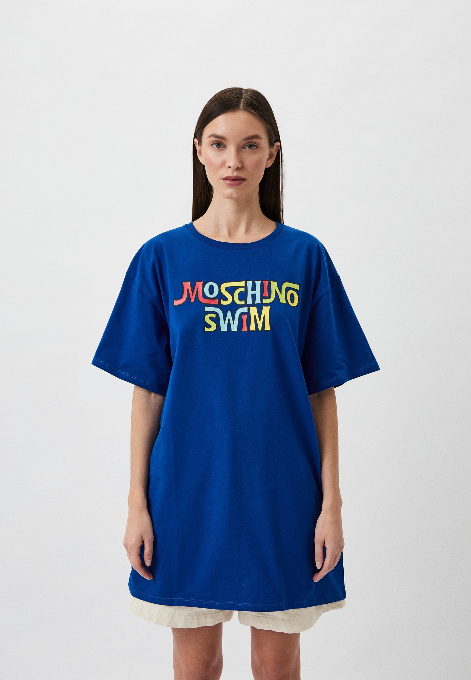 Футболка Moschino Swim, цвет: синий, RTLADD570701 — купить в интернет ...