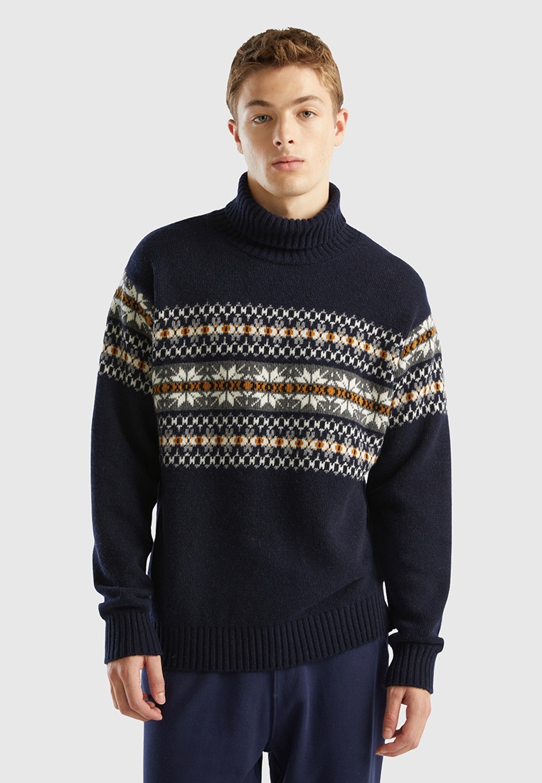 Свитер United Colors of Benetton, цвет: синий, RTLADD611701 — купить в ...