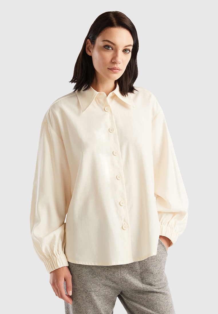 Рубашка United Colors of Benetton, цвет: бежевый, RTLADD627201 — купить ...