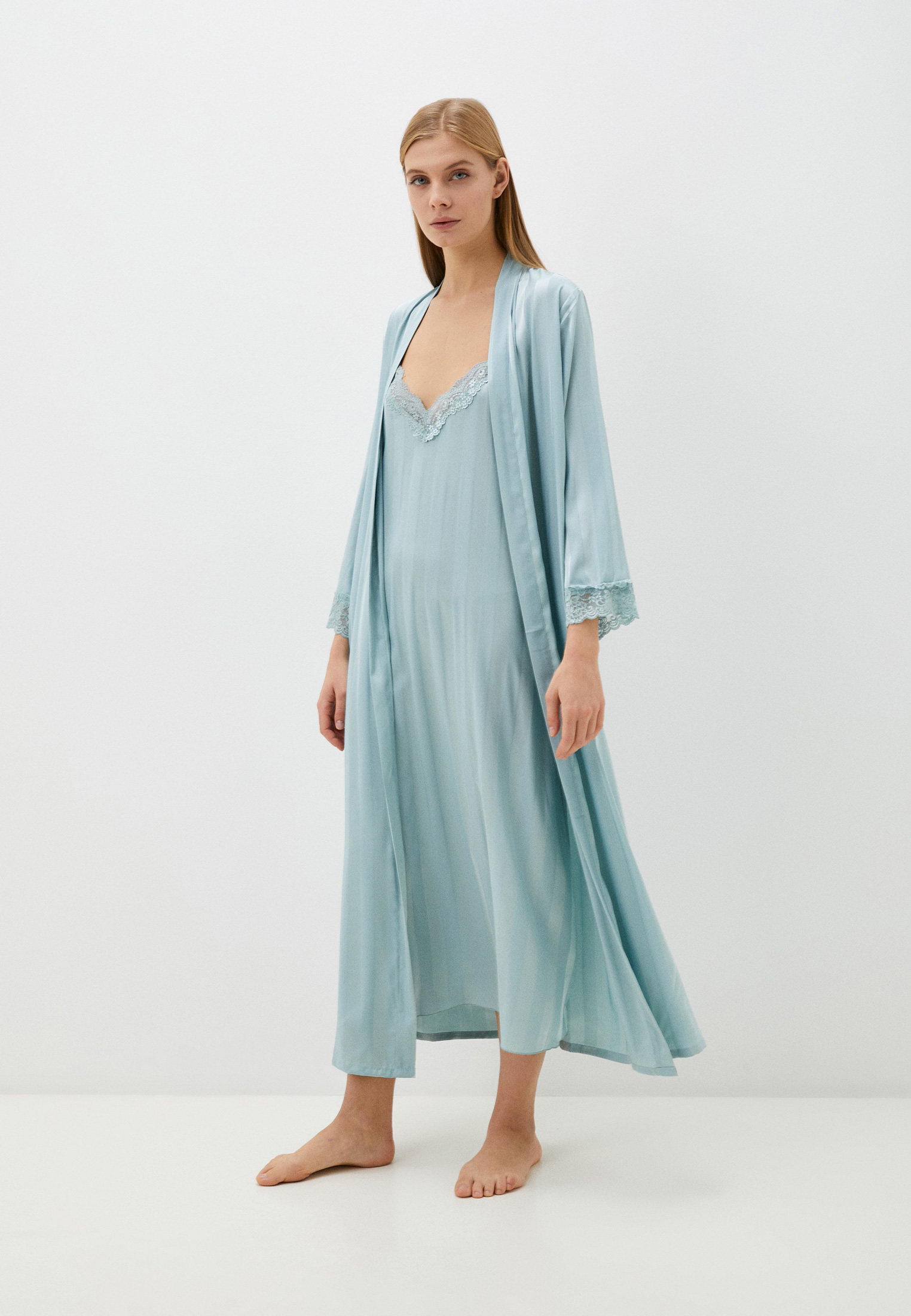 Халат и сорочка ночная Fielsi, цвет: зеленый, RTLADE384601 — купить в ...