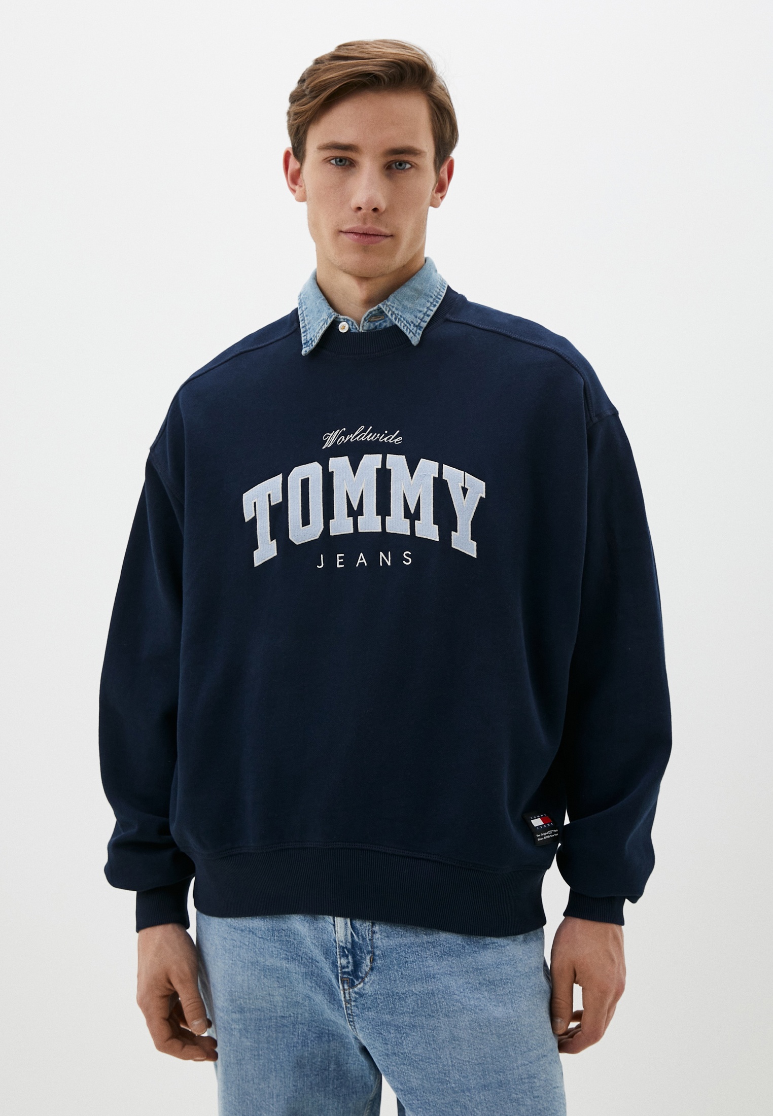 Свитшот Tommy Jeans, цвет: синий, RTLADE556302 — купить в интернет ...