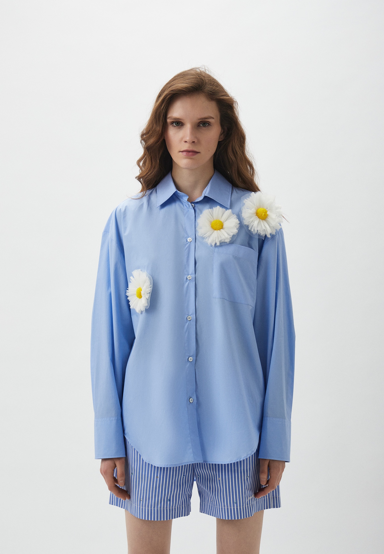 Рубашка MSGM, цвет: голубой, RTLADE917901 — купить в интернет-магазине ...
