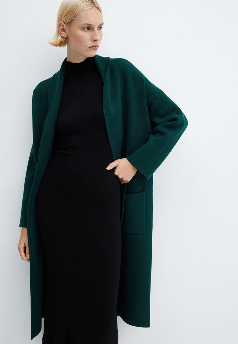 Пальто однобортное Mango RINGO, цвет: зеленый, RTLADF022501 — купить в ...