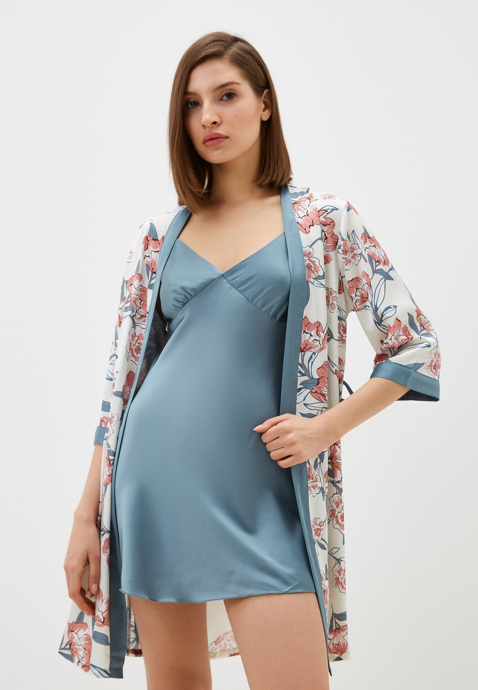 Халат и сорочка ночная Fielsi, цвет: белый, RTLADF367001 — купить в ...