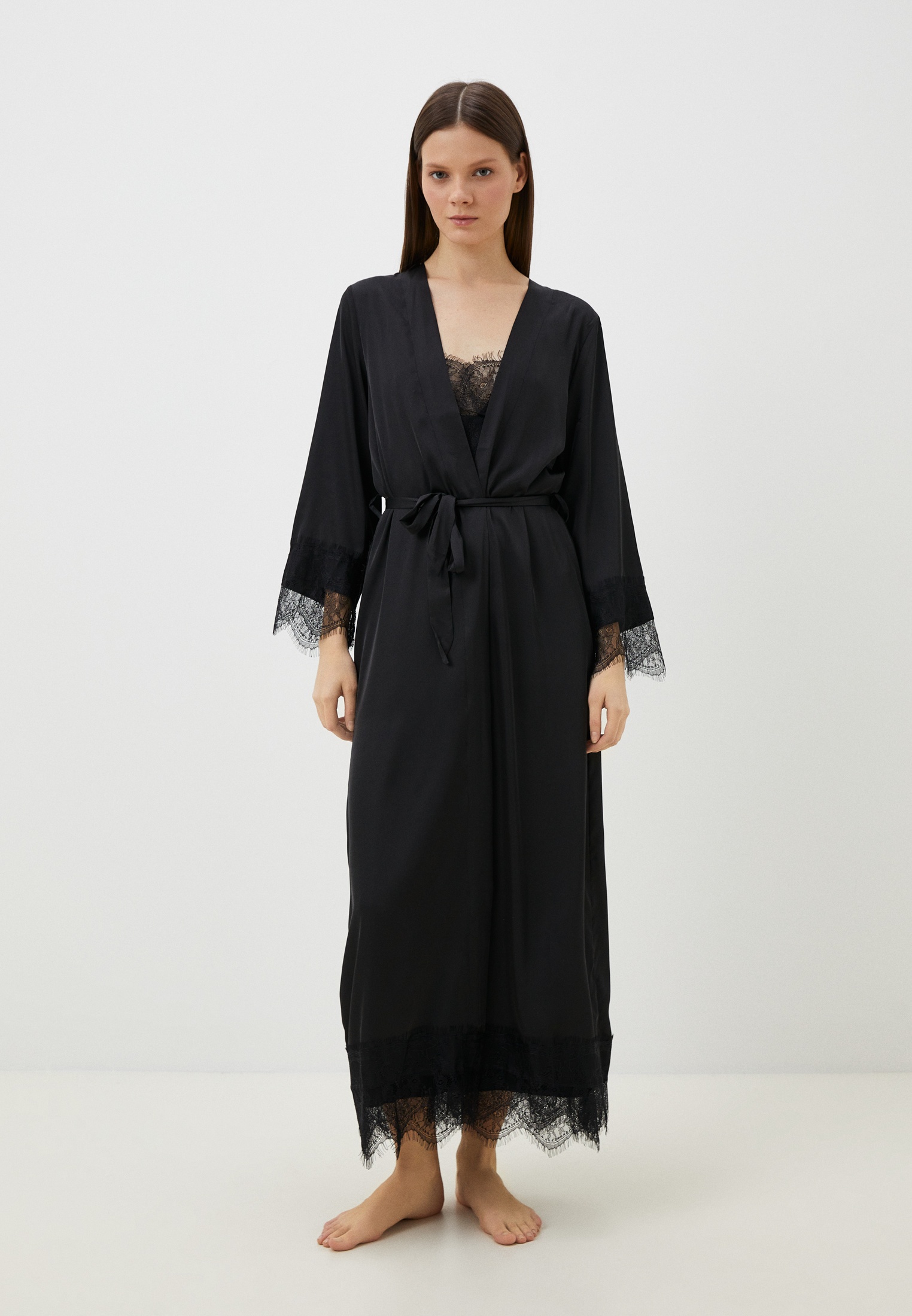 Халат и сорочка ночная Fielsi, цвет: черный, RTLADF546301 — купить в ...