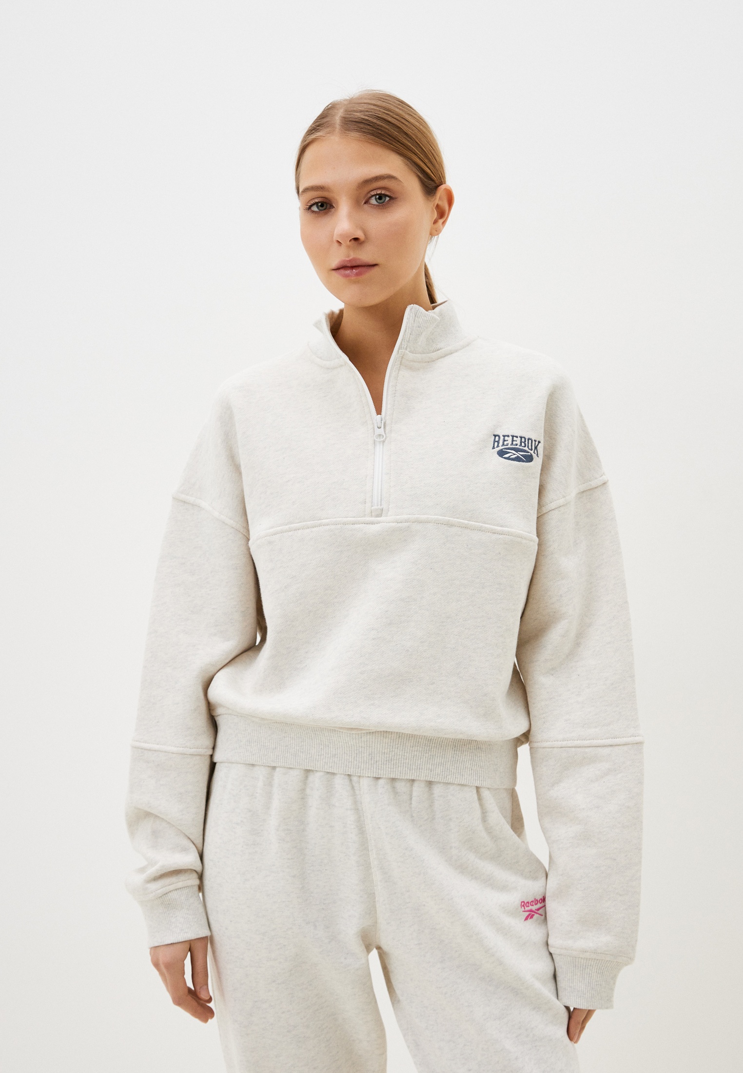 Олимпийка Reebok CL AE COVERUP, цвет: бежевый, RTLADF890001 — купить в ...