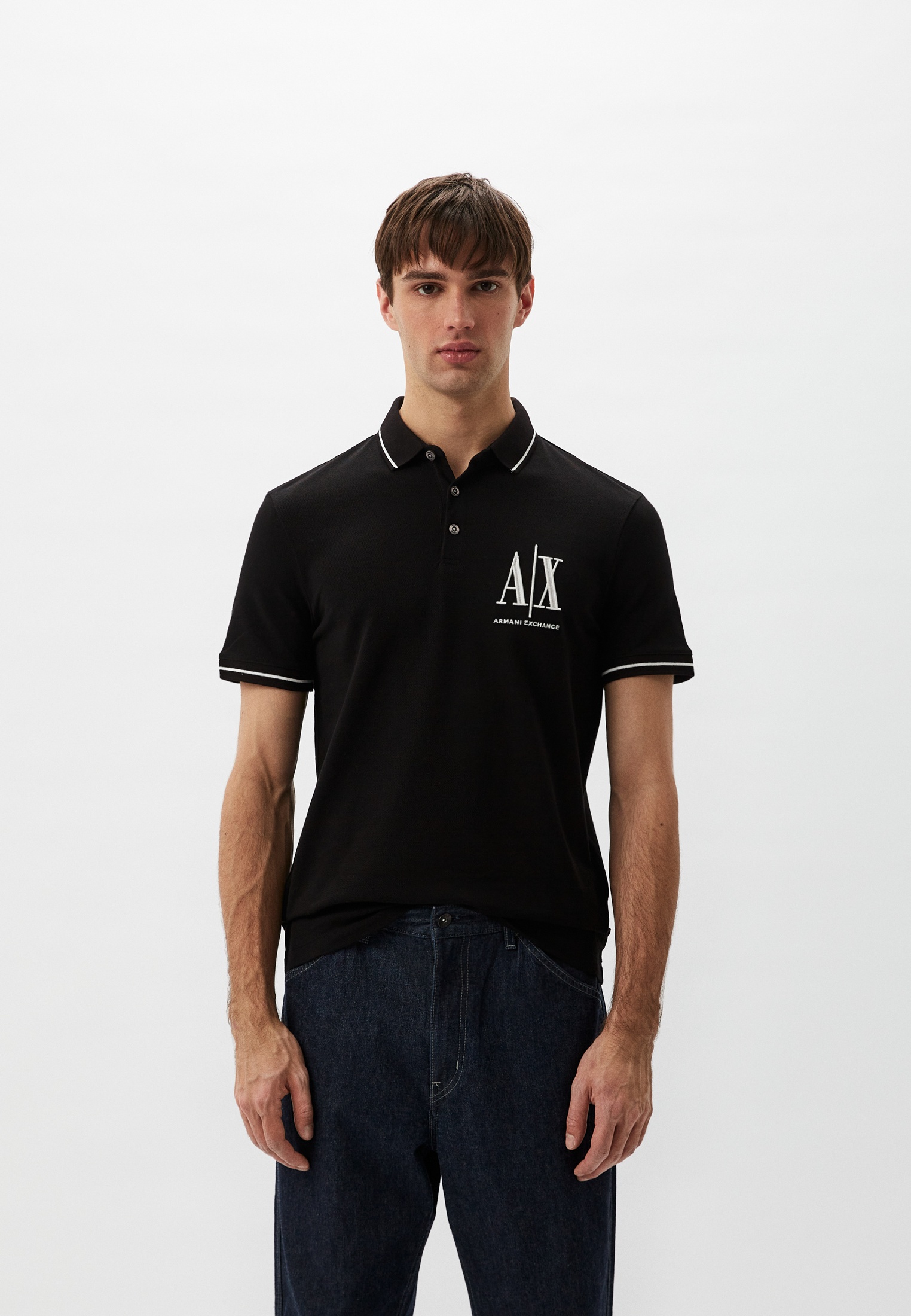 Поло Armani Exchange, цвет: черный, RTLADF948901 — купить в интернет ...