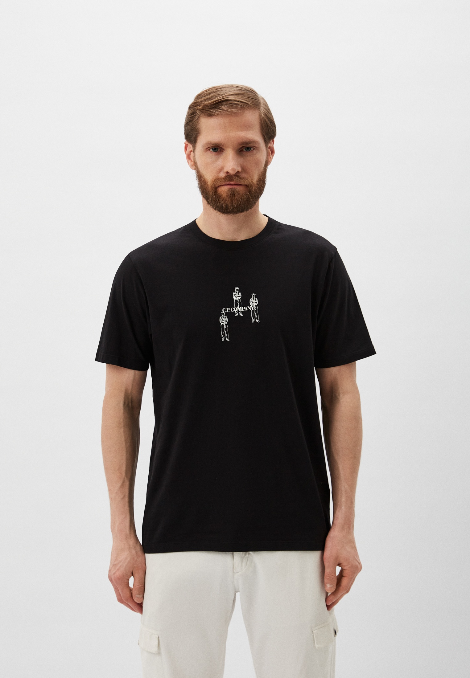 Футболка C.P. Company 30/1 Jersey Relaxed Graphic, цвет: черный ...