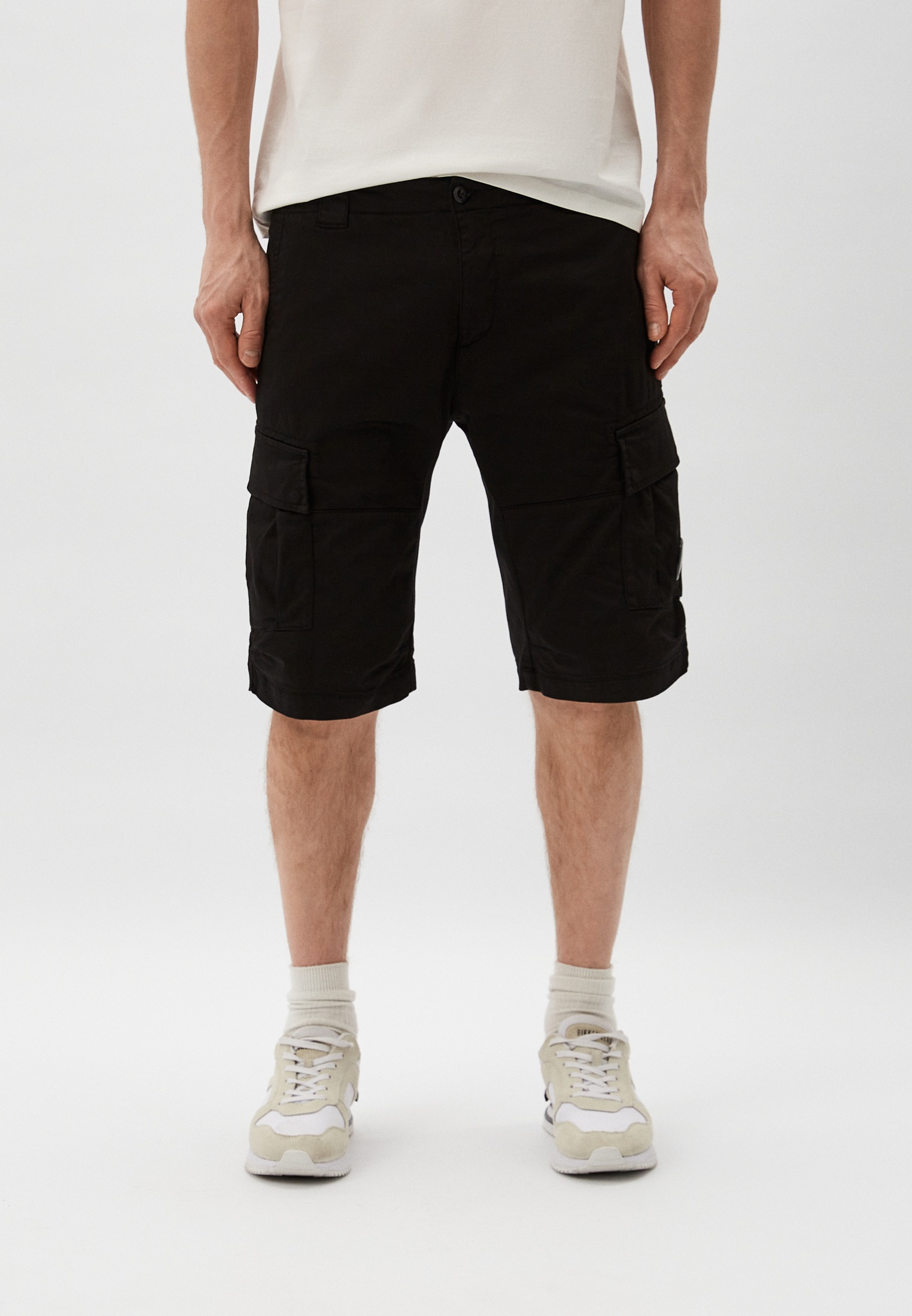 Шорты C.P. Company Stretch Sateen Cargo, цвет: черный, RTLADG016101 ...