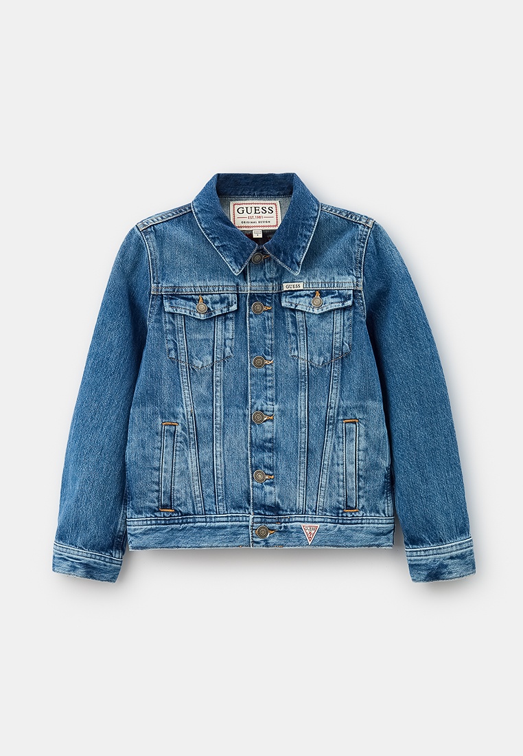 Куртка джинсовая Guess, цвет: синий, RTLADG484701 — купить в интернет ...