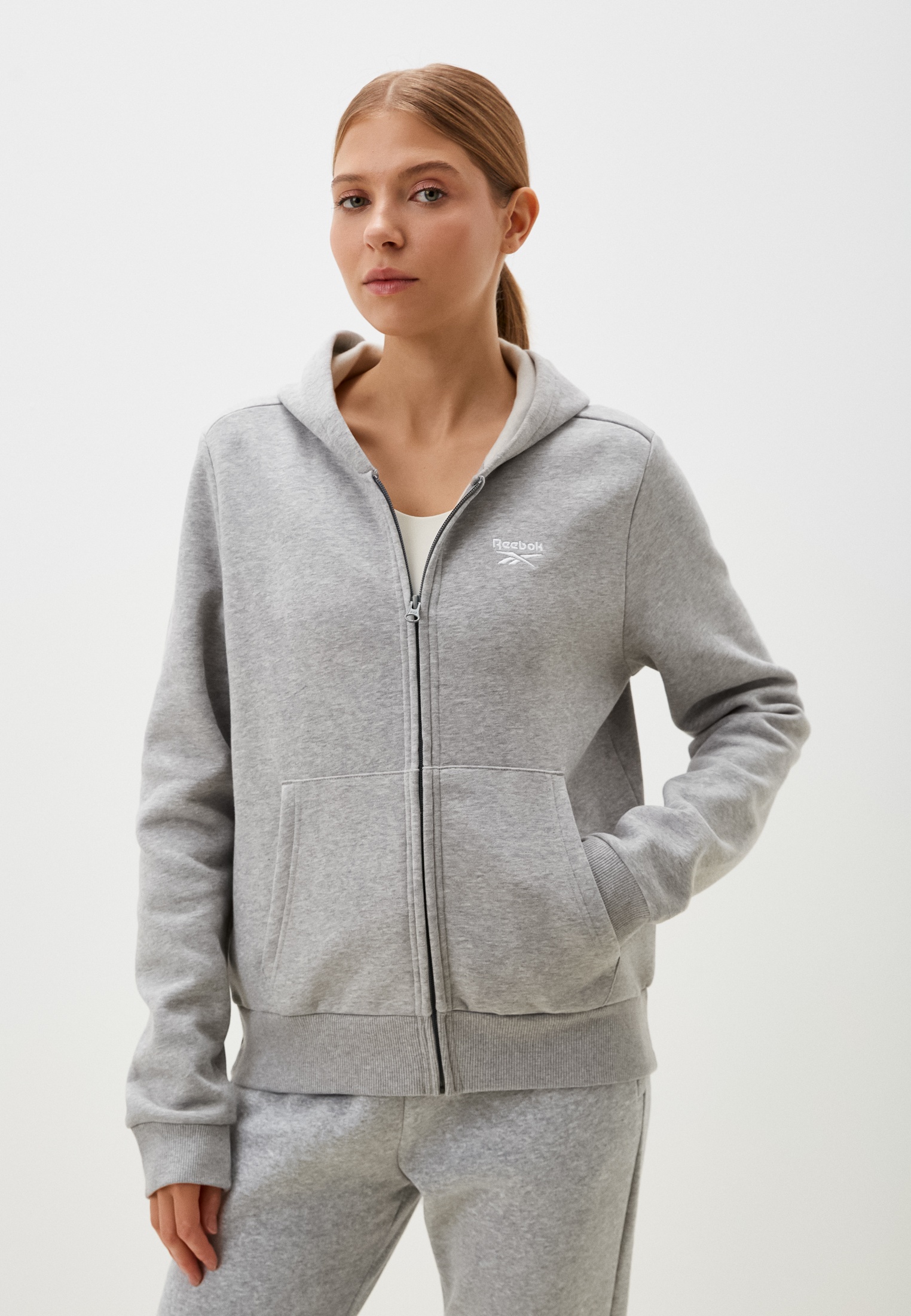 Толстовка Reebok REEBOK IDENTITY SL FLEECE FZ, цвет: серый ...