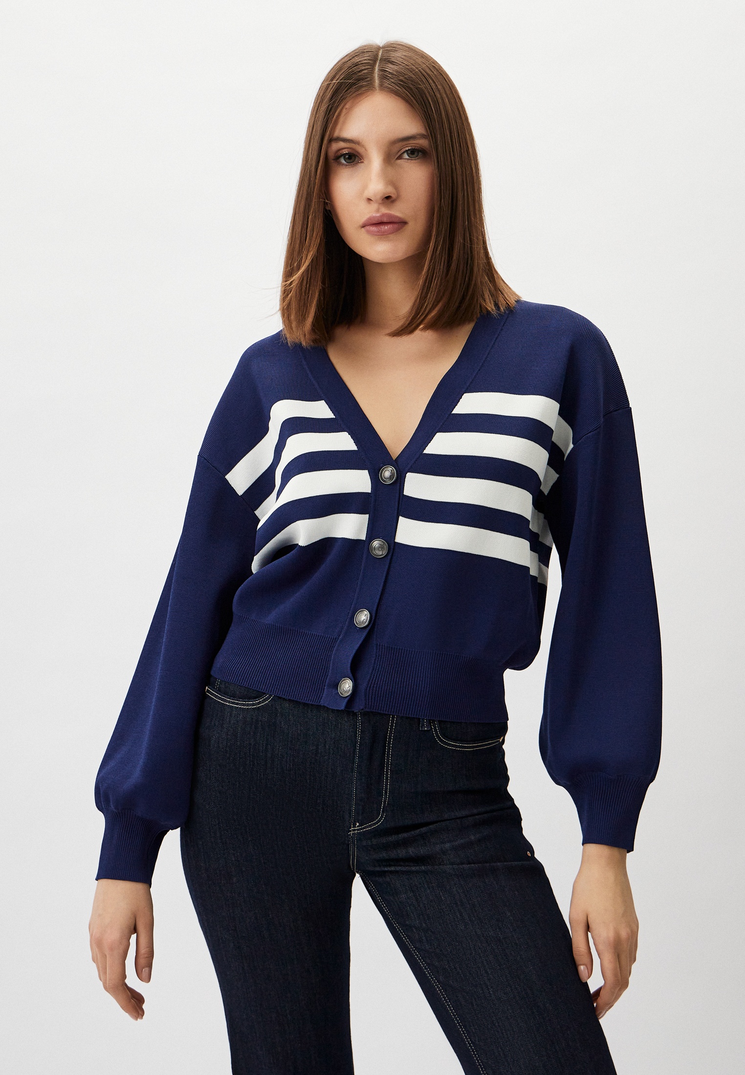 Кардиган Guess, цвет: синий, RTLADG887001 — купить в интернет-магазине ...