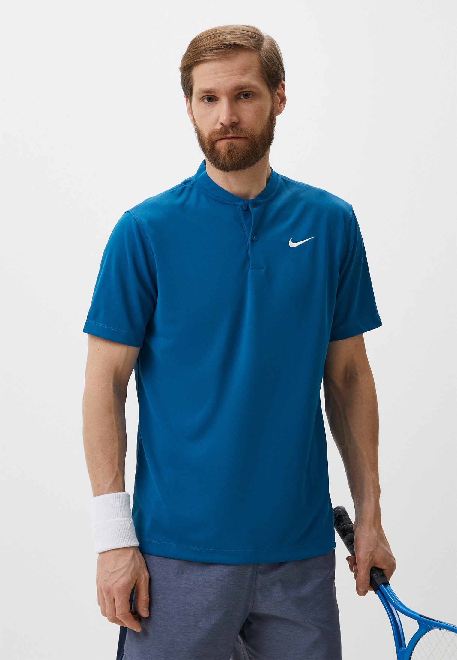 Поло Nike M NKCT DF POLO BLADE SOLID, цвет: синий, RTLADH301701 ...
