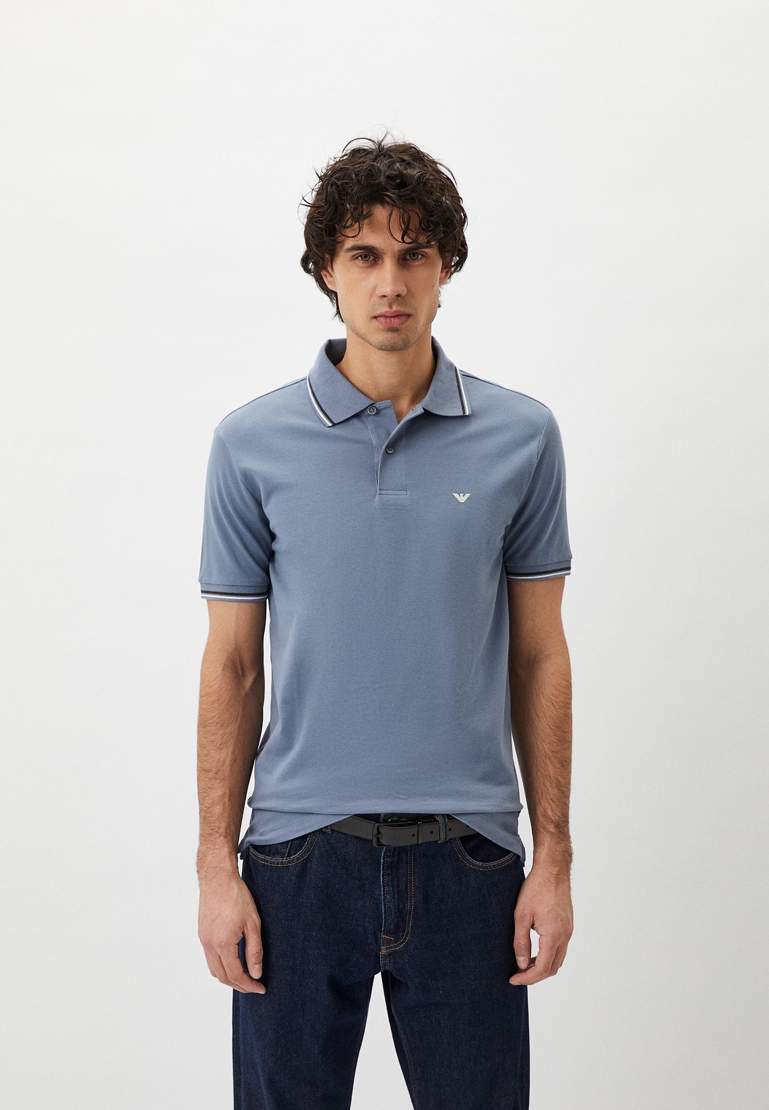 Поло Emporio Armani, цвет: голубой, RTLADH524102 — купить в интернет ...