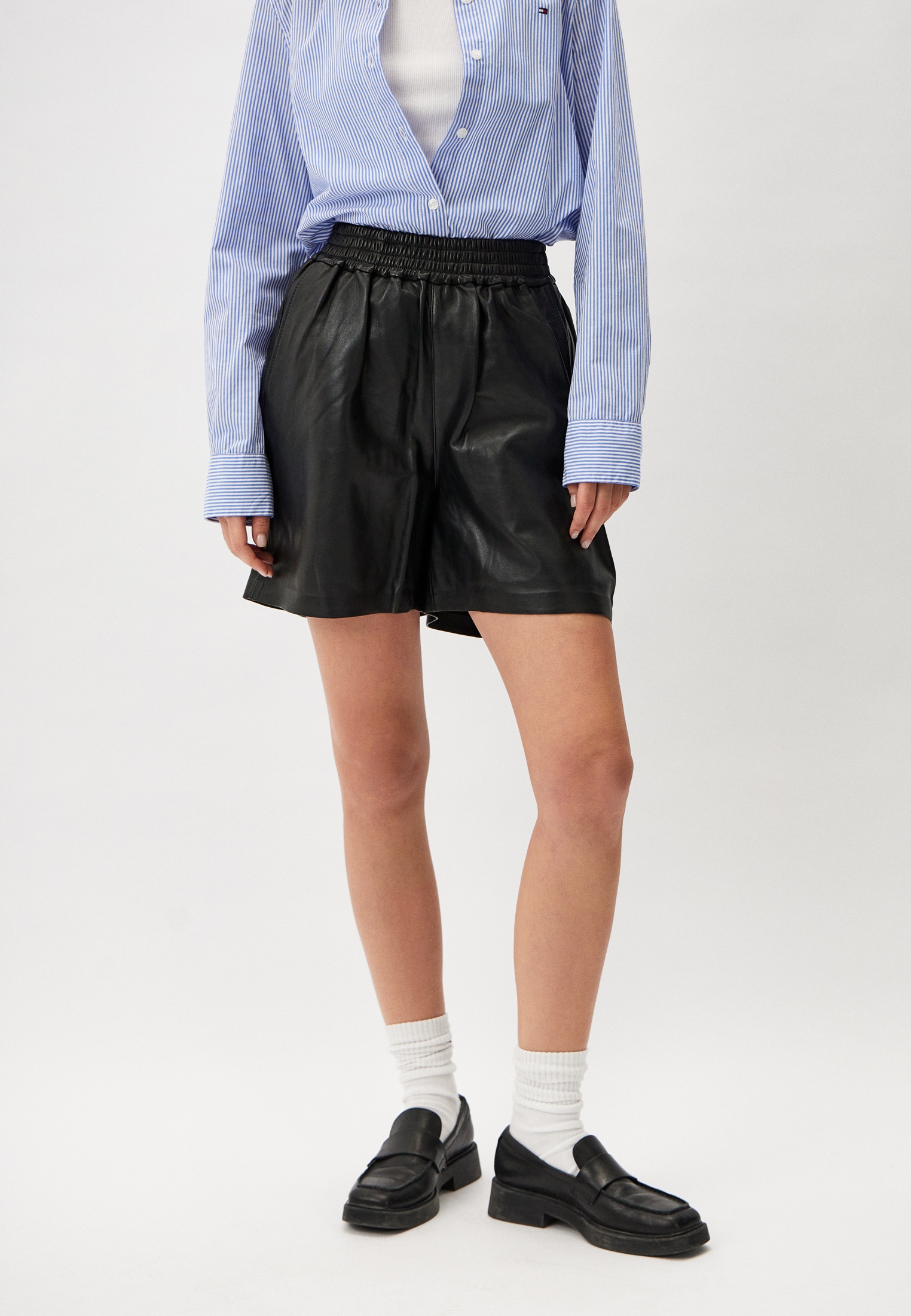 Шорты кожаные Tommy Hilfiger, цвет: черный, RTLADH543101 — купить в ...