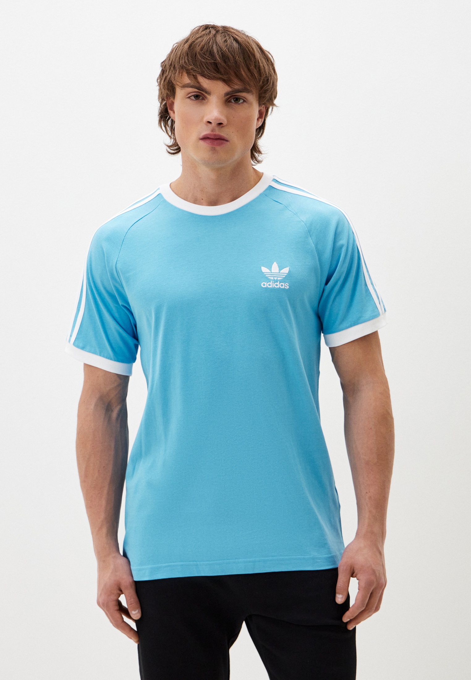 Футболка adidas Originals 3-STRIPES TEE, цвет: голубой, RTLADI088901 ...