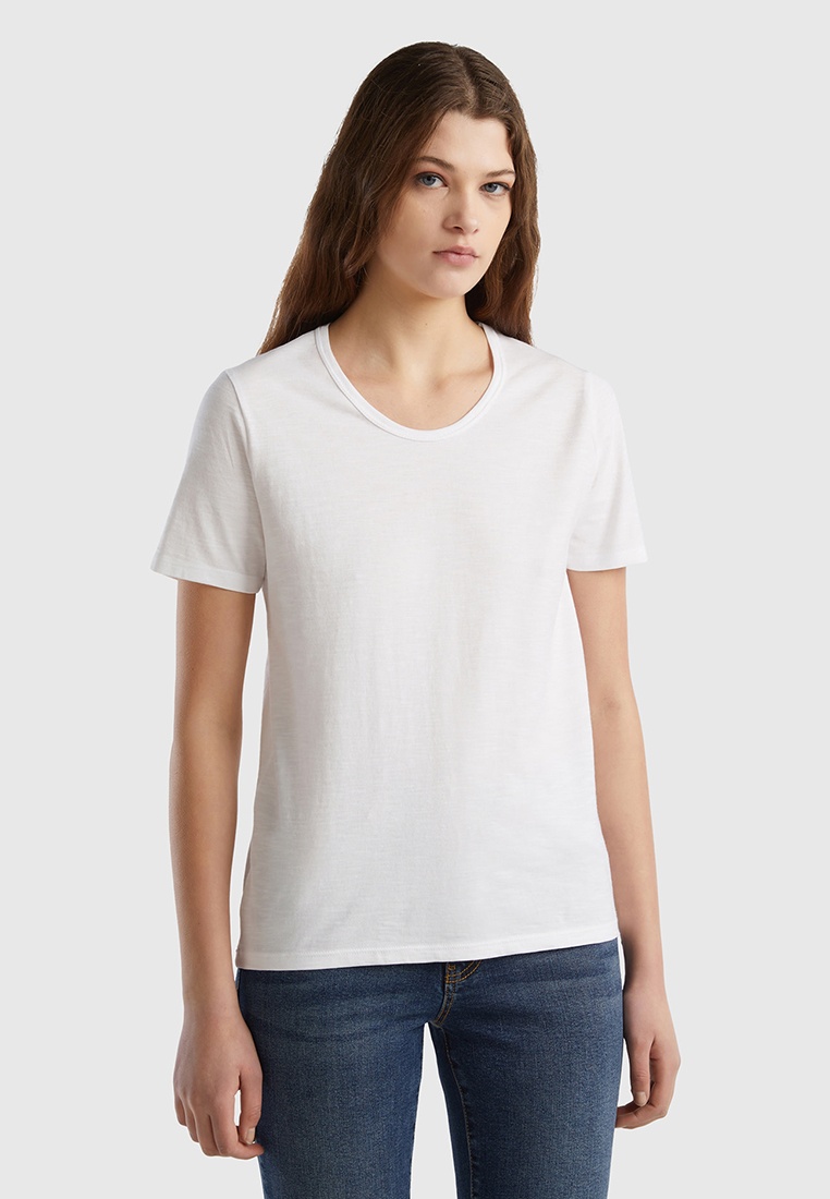 Футболка United Colors of Benetton, цвет: белый, RTLADI375101 — купить ...