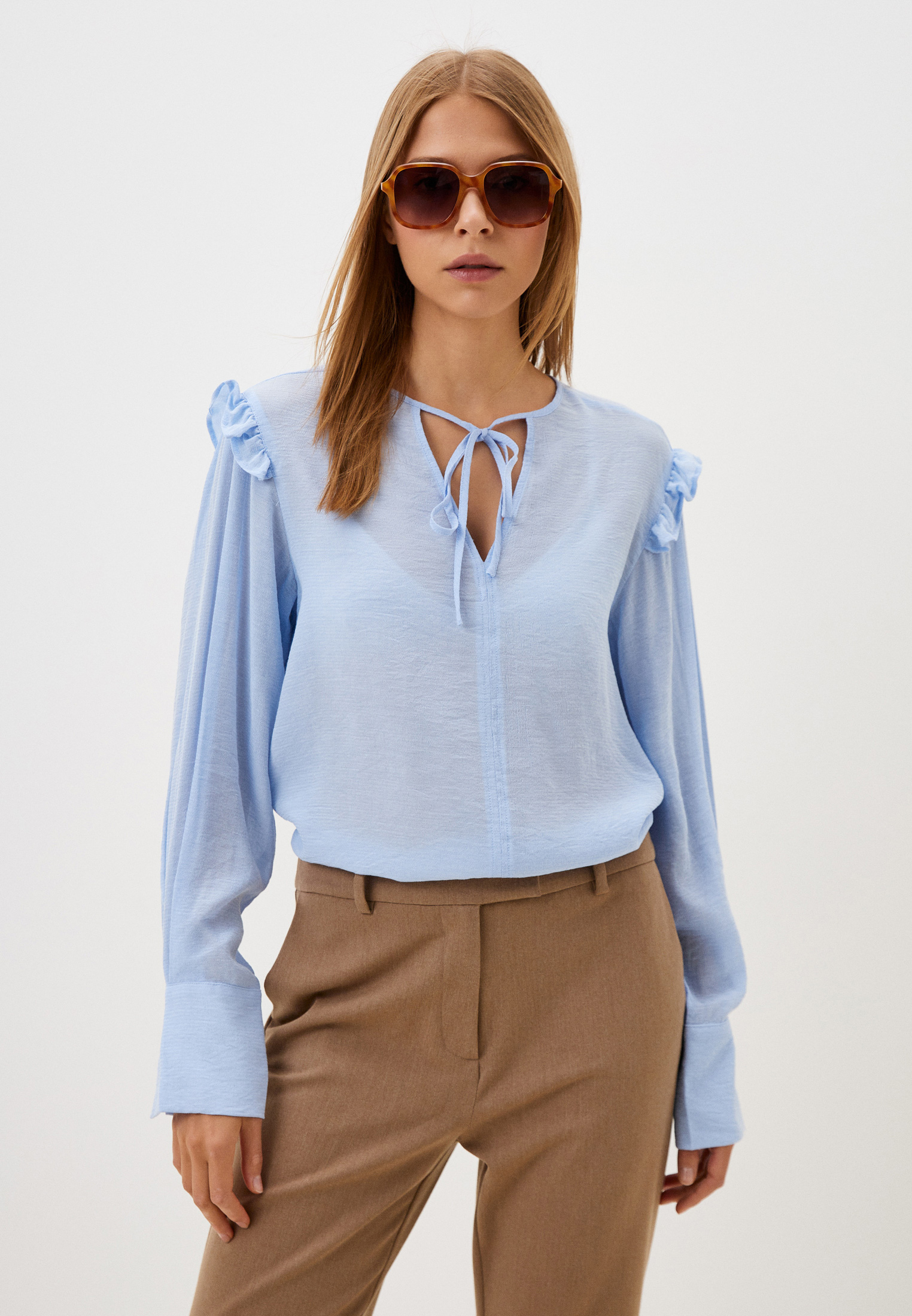 Блуза United Colors of Benetton, цвет: голубой, RTLADI378601 — купить в ...