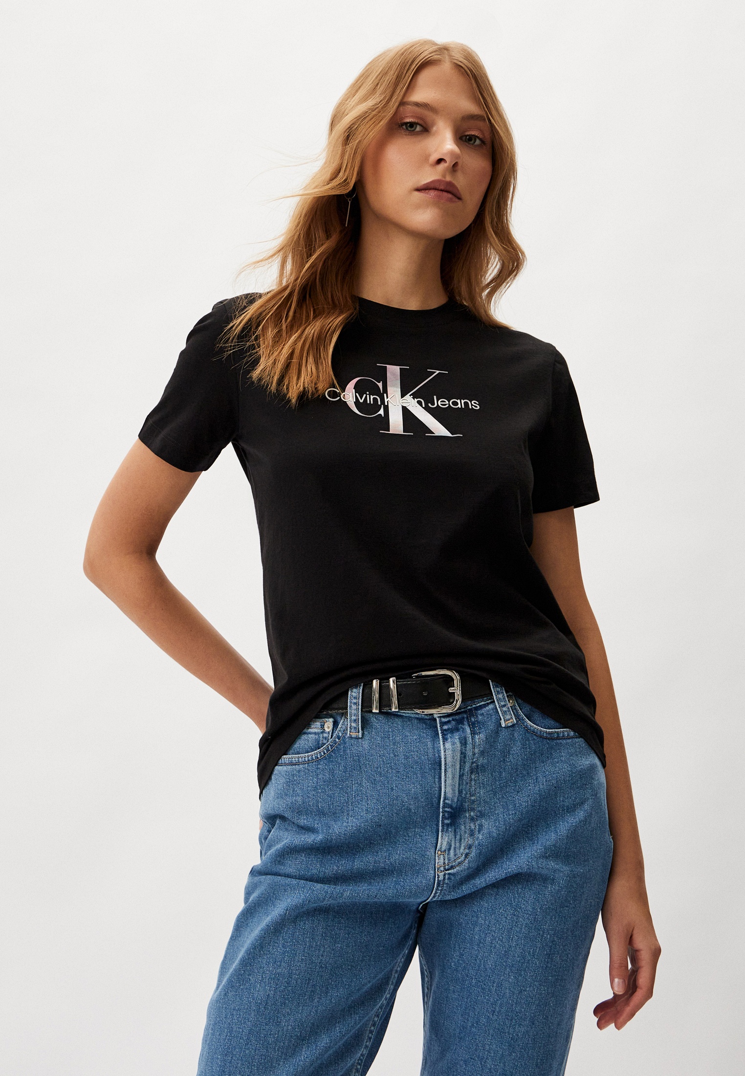 Футболка Calvin Klein Jeans, цвет: белый, RTLADI430101 — купить в ...