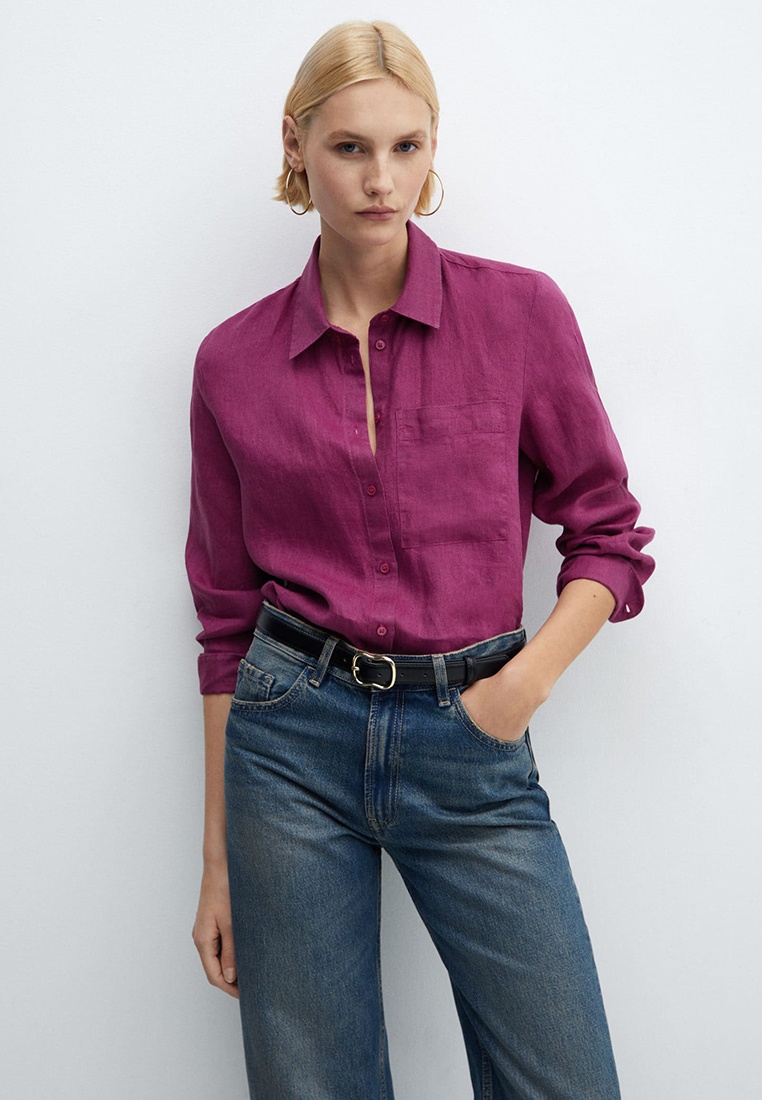 Рубашка Mango LINO, цвет: фуксия, RTLADI686601 — купить в интернет ...