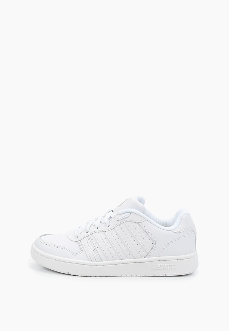 K-Swiss Court Palisades: Scarpe Da Ginnastica Uomo In Pelle Bianca, Suola In Gomma, Stile Vintage Anni '80
