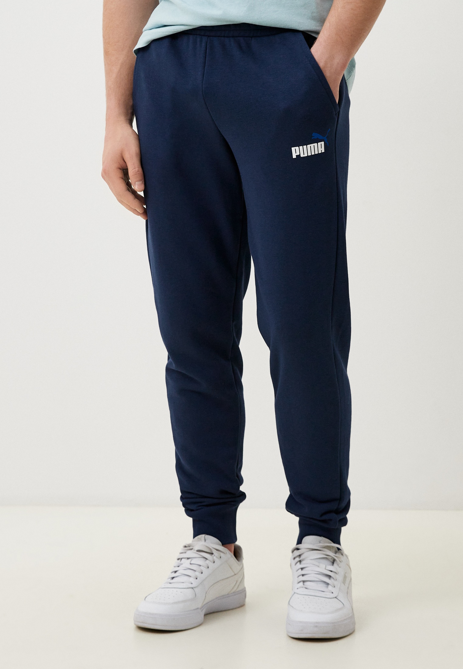 Брюки спортивные PUMA ESS+ 2 Col Logo Pants TR cl, цвет: синий ...