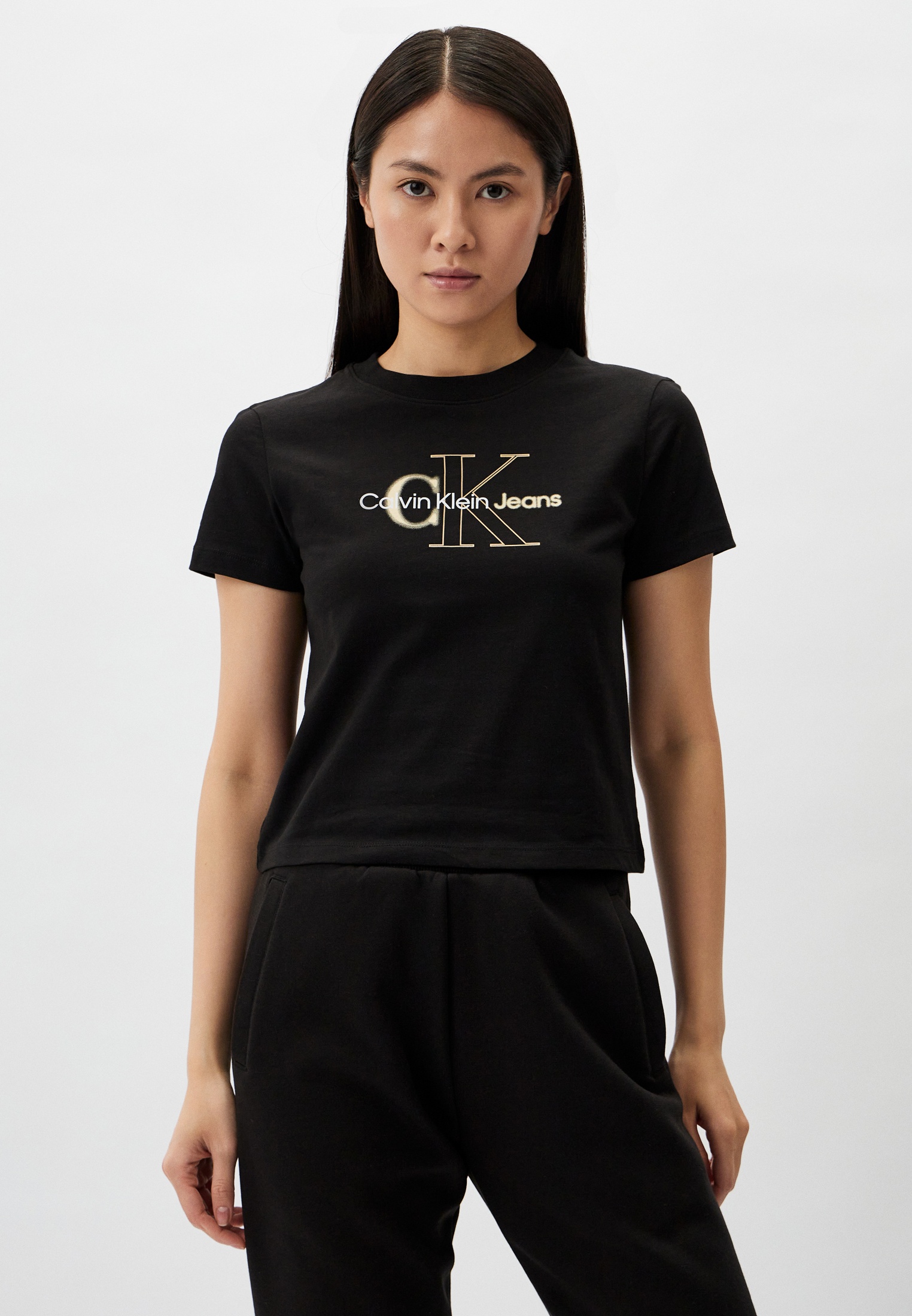 Футболка Calvin Klein Jeans, цвет: черный, RTLADJ568001 — купить в ...