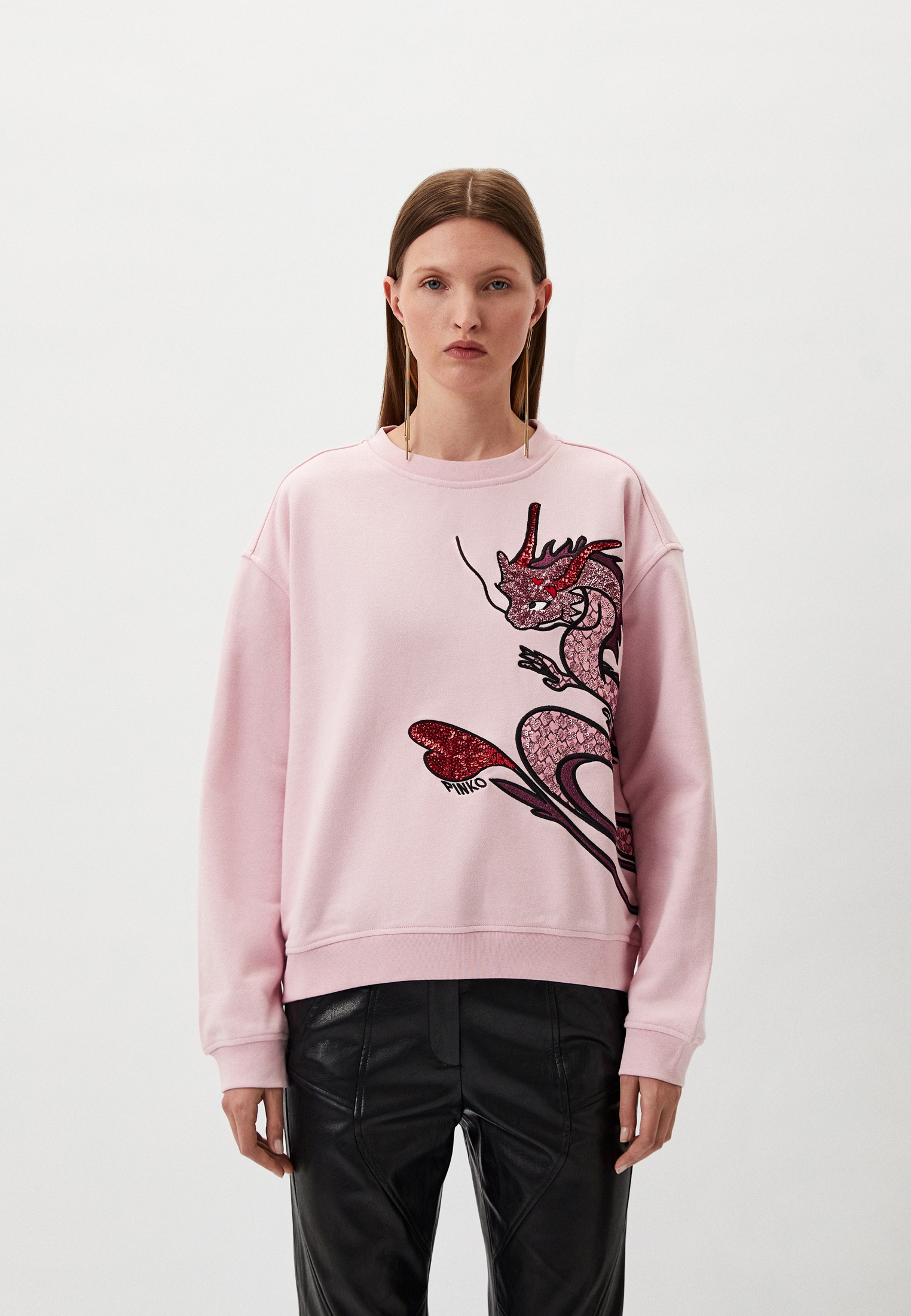Свитшот Pinko, цвет: розовый, RTLADJ985901 — купить в интернет-магазине ...