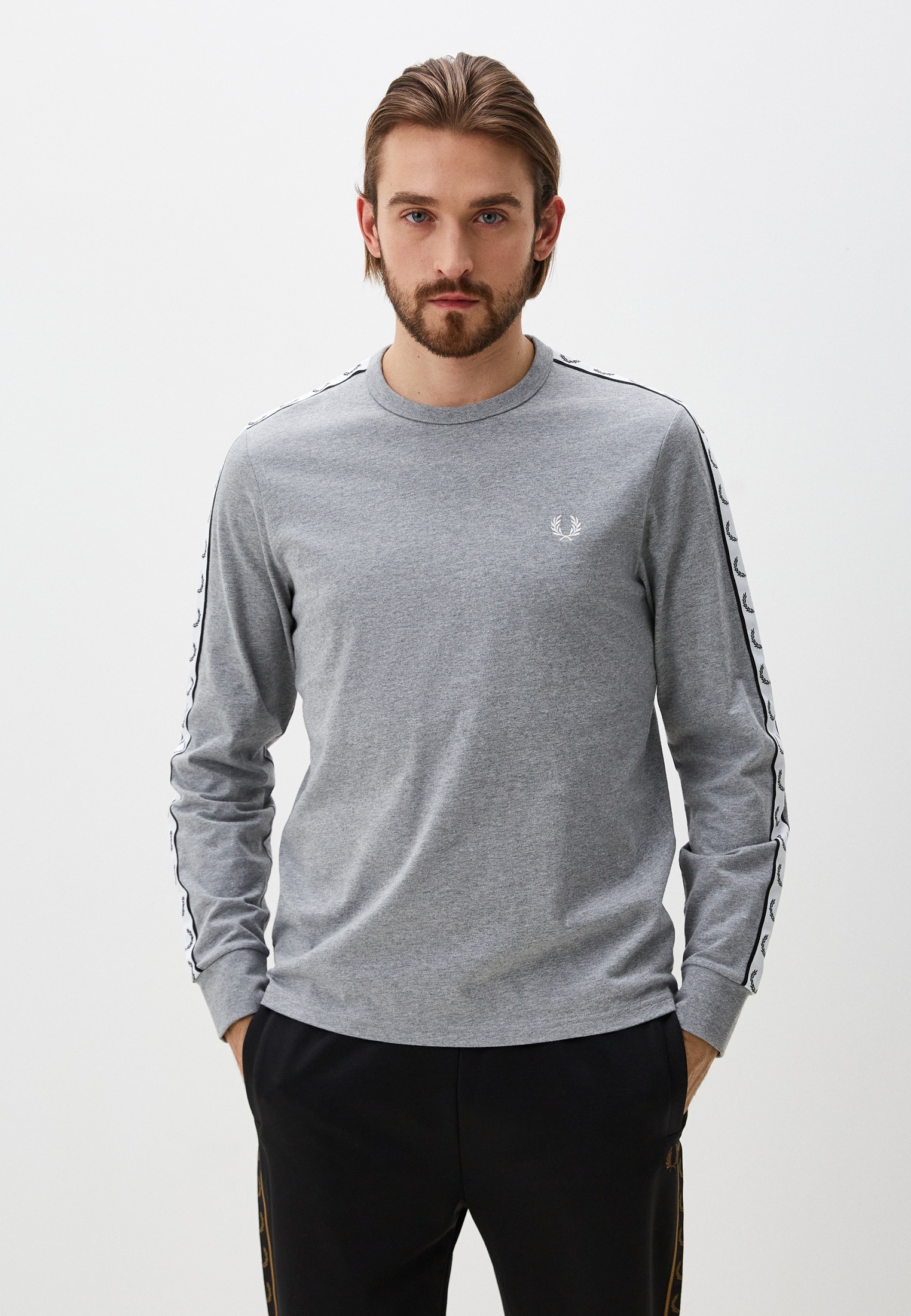 Лонгслив Fred Perry TAPED, цвет: серый, RTLADQ111501 — купить в ...