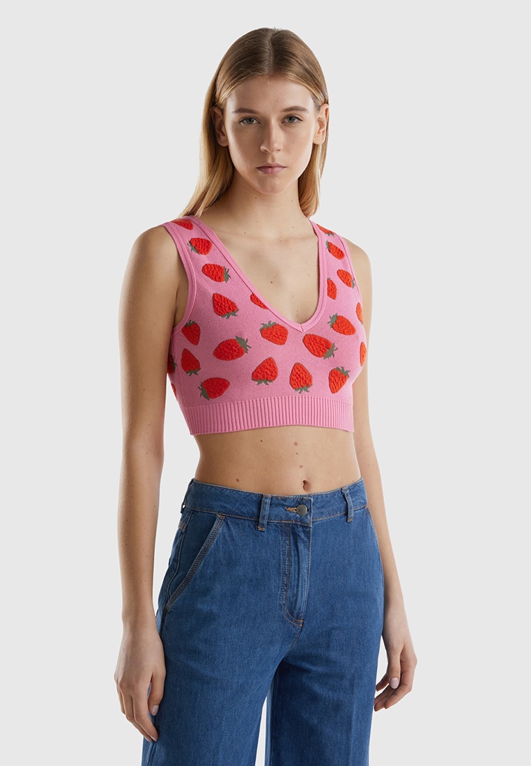 Топ United Colors of Benetton, цвет: розовый, RTLADK561201 — купить в ...