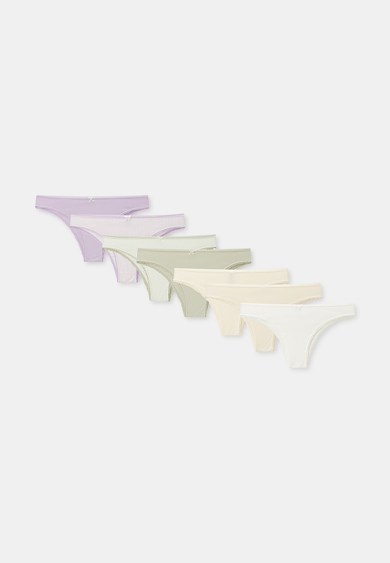 Women'secret Brasilien Brief Collection Cotton Rib White