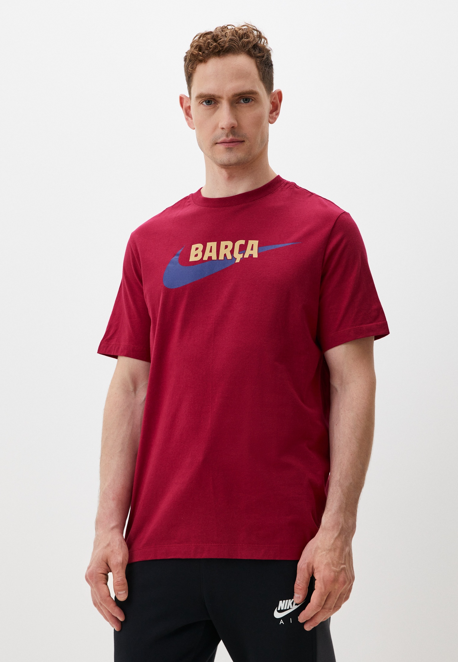 Футболка Nike FC Barcelona Swoosh Men's Nike T-Sh, цвет: бордовый