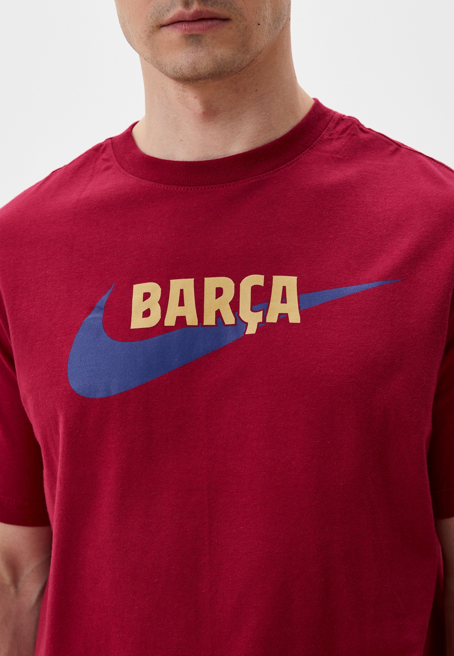 Футболка Nike FC Barcelona Swoosh Men's Nike T-Sh, цвет: бордовый