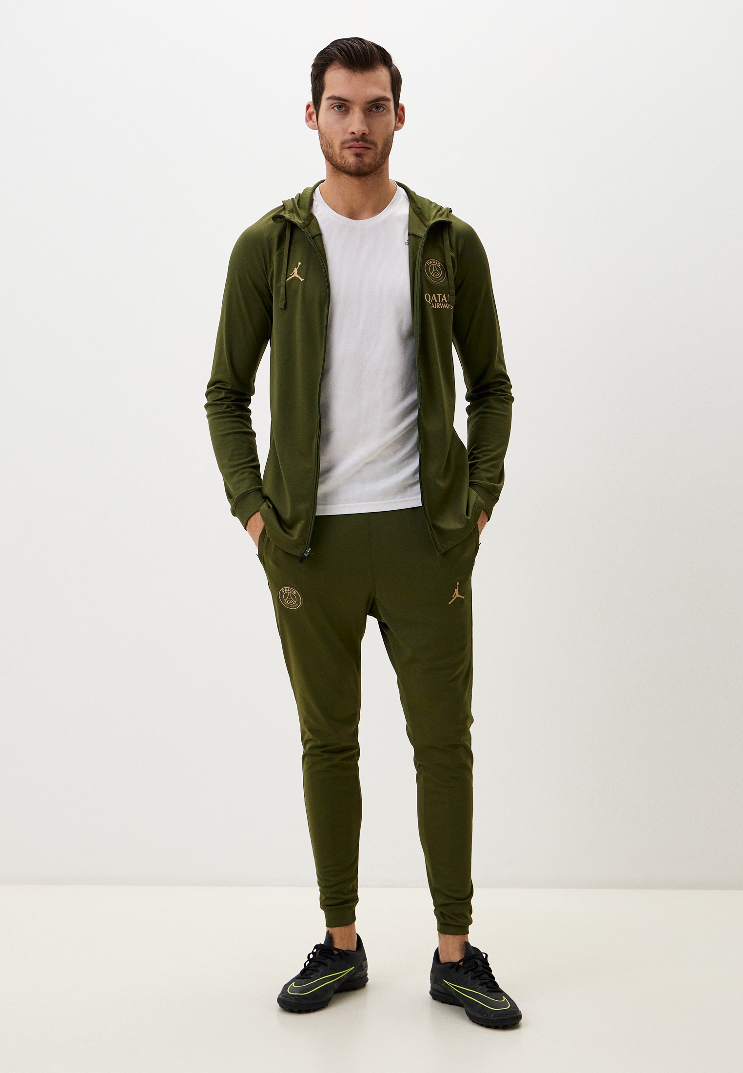Костюм спортивный Nike PSG MNK DF STRKHD TRKSUIT K4TH, цвет: хаки ...