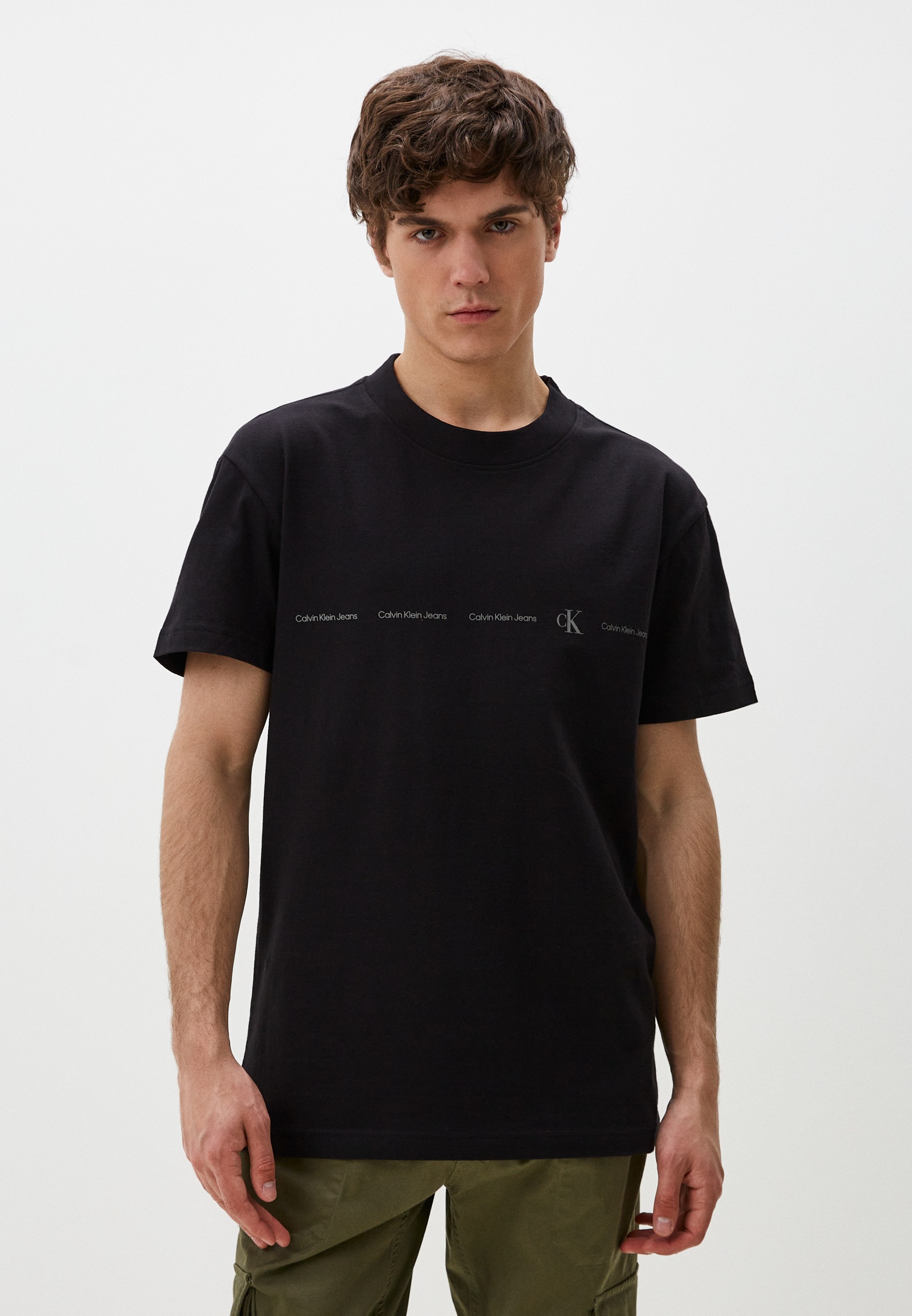 Calvin klein jeans t shirt black sale