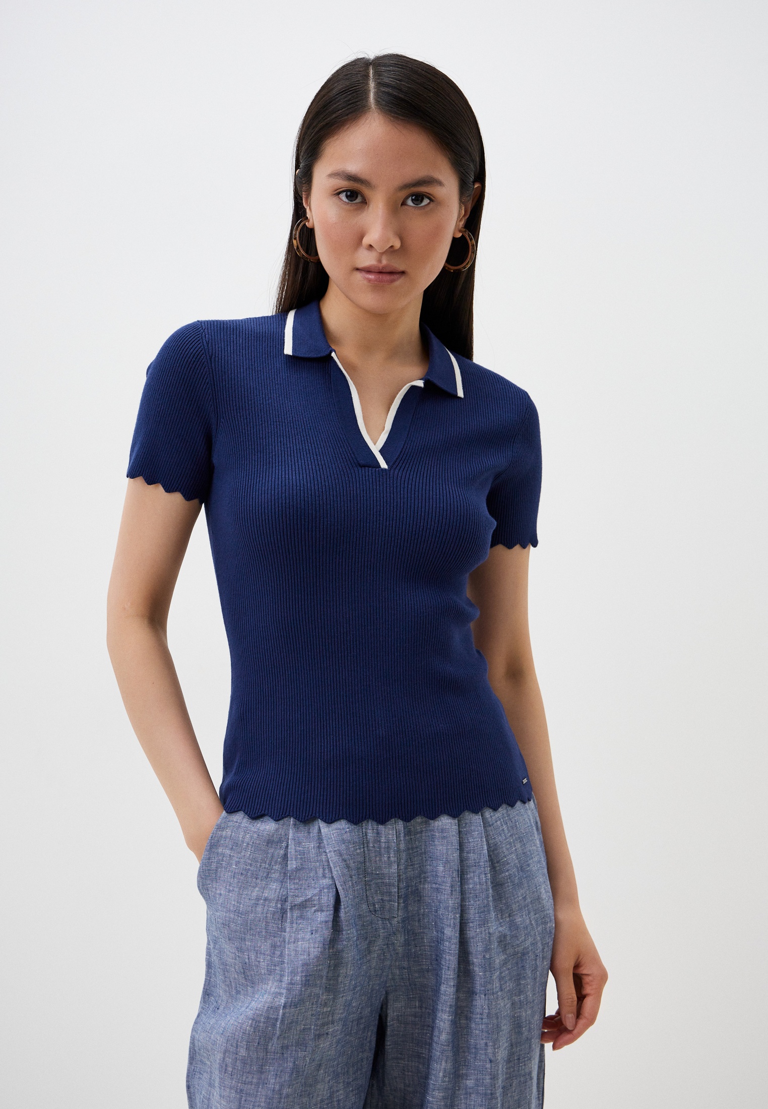 Поло Mexx, цвет: синий, RTLADL417001 — купить в интернет-магазине Lamoda