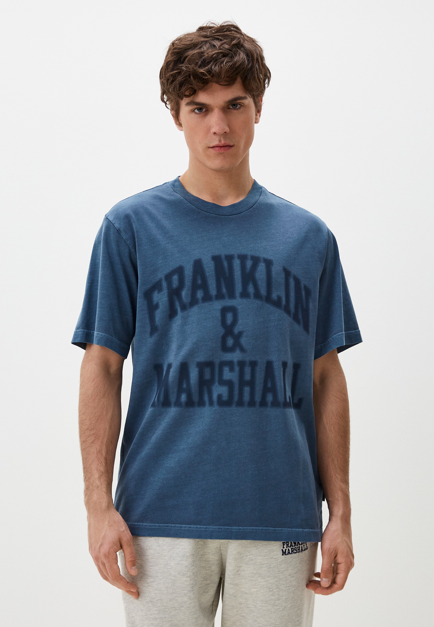 Футболка Franklin & Marshall, цвет: синий, RTLADL555201 — купить в ...