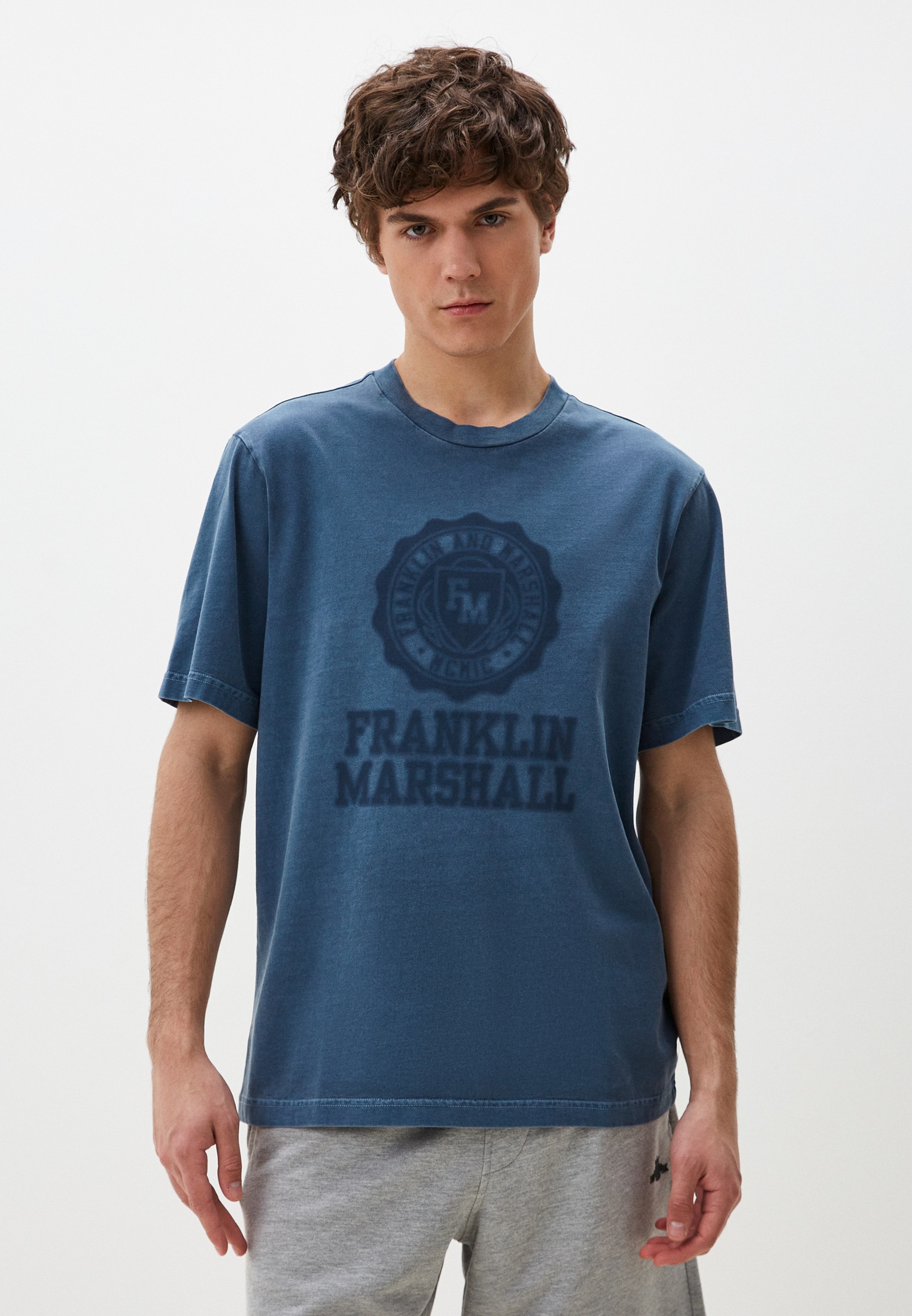 Футболка Franklin & Marshall, цвет: синий, RTLADL555601 — купить в ...