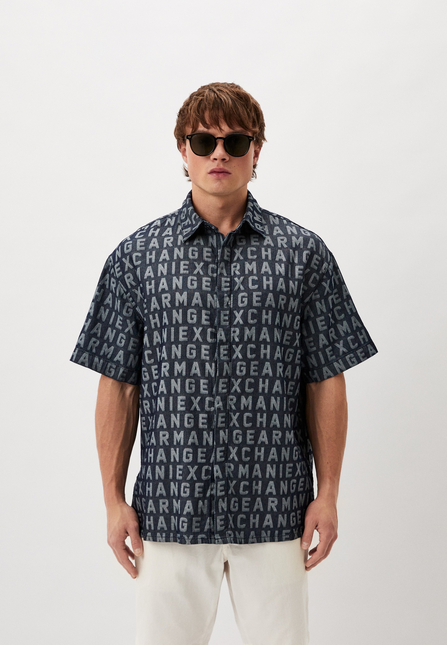 Рубашка Armani Exchange, цвет: синий, RTLADL830001 — купить в интернет ...