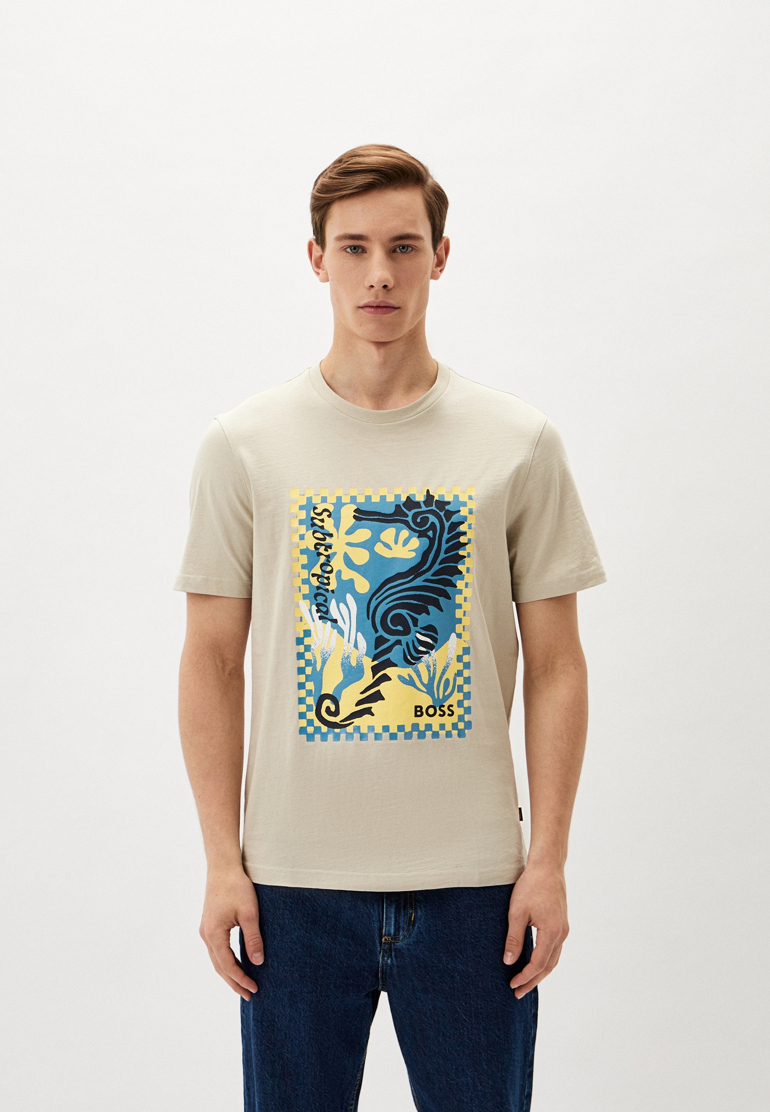 Tee Shirt Hugo Boss BOSS Hommes Te Cassette T-Shirt En Jersey De