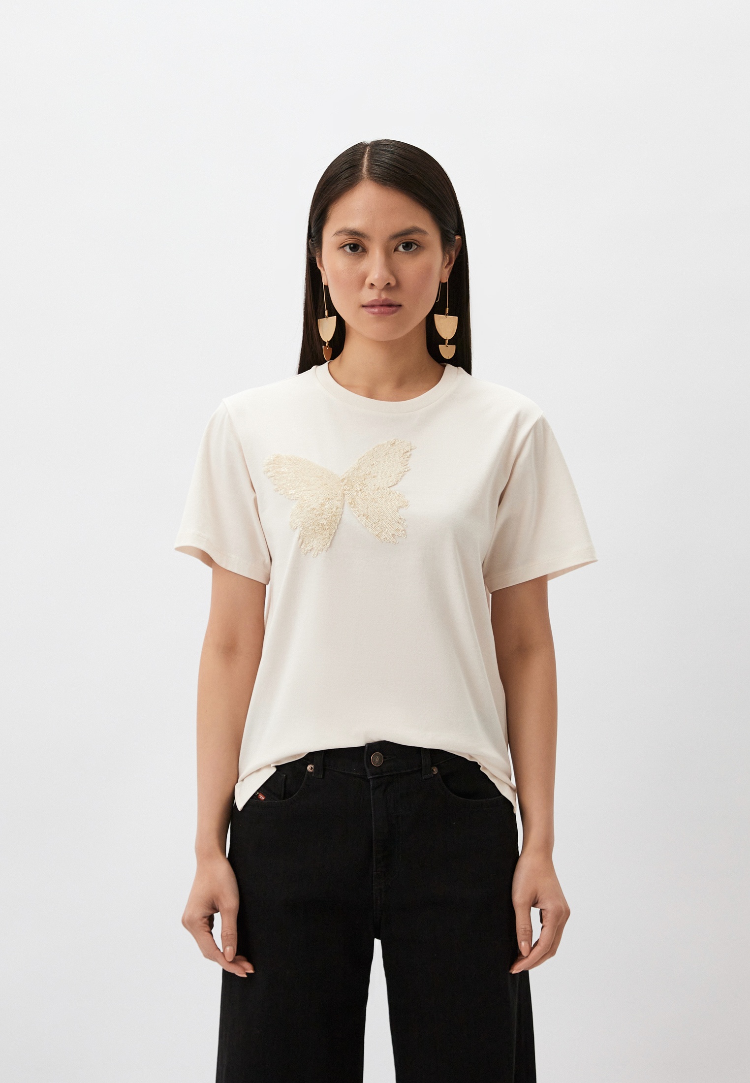 Футболка Weekend Max Mara BASSANO, цвет: бежевый, RTLADM144501 — купить ...